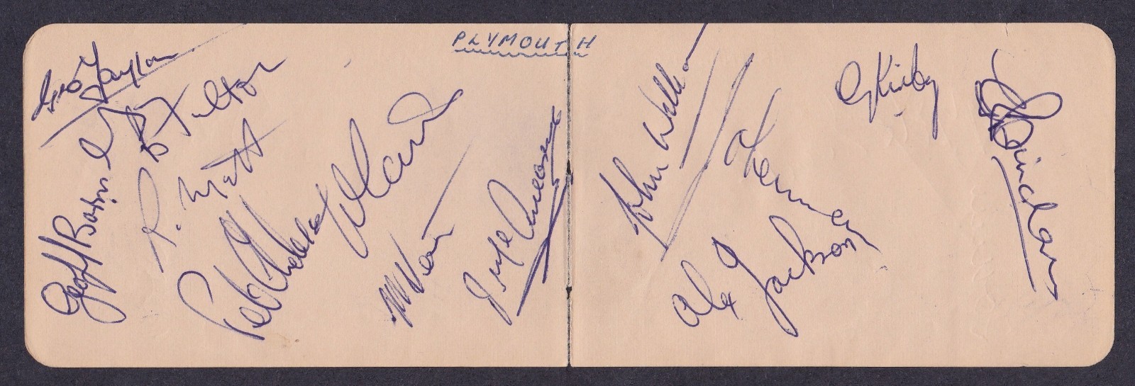 PLYMOUTH ARGYLE Late 1950s Team Signed Pages x 13 Autographs c1959/1960 for sale on Ebay