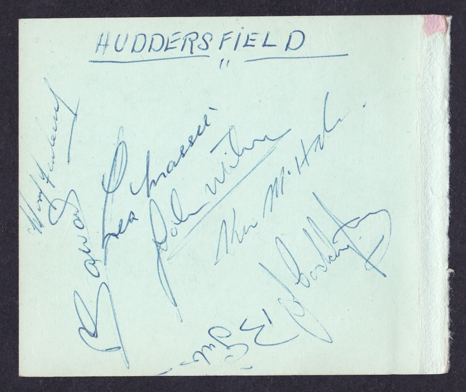 HUDDERSFIELD TOWN x 7 / PLYMOUTH ARGYLE x 12 1960/1961 Signed Autograph Page for sale on Ebay