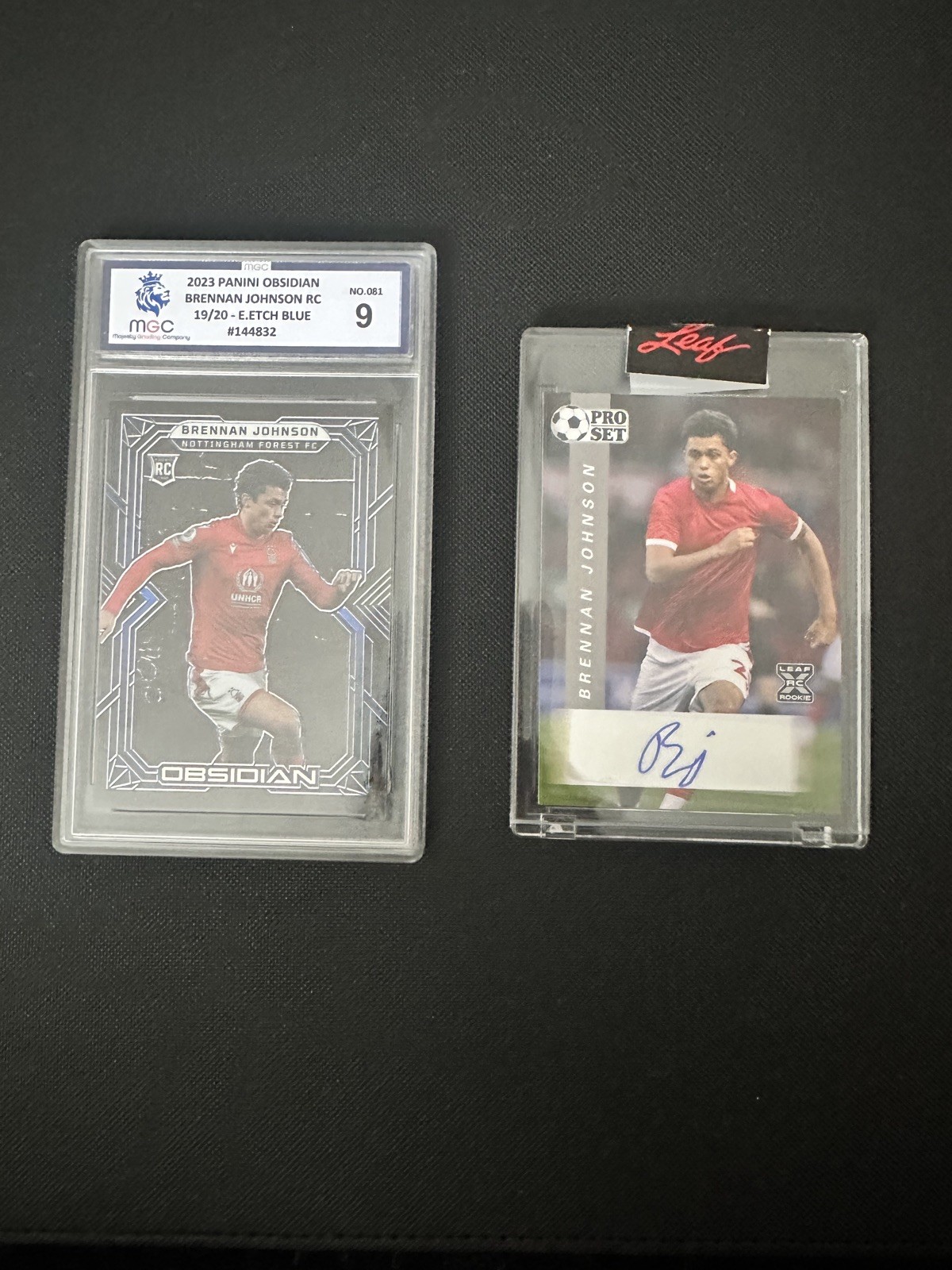 2023 Obsidian Brennan Johnson /20 MGC 9 Rookie & Leaf Rookie Auto Forest Spurs for sale on Ebay