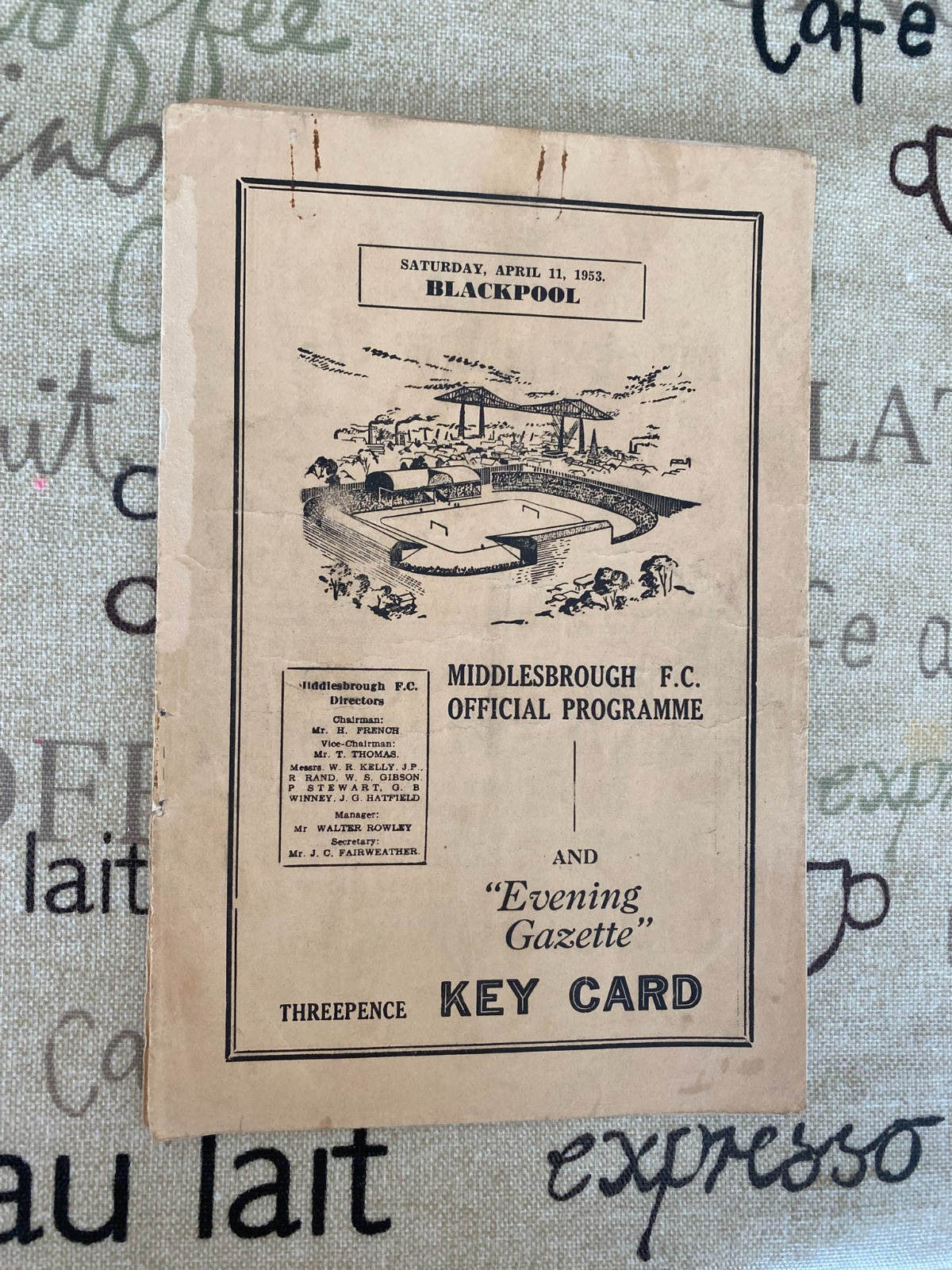 Middlesbrough V Blackpool  1952/3 for sale on Ebay