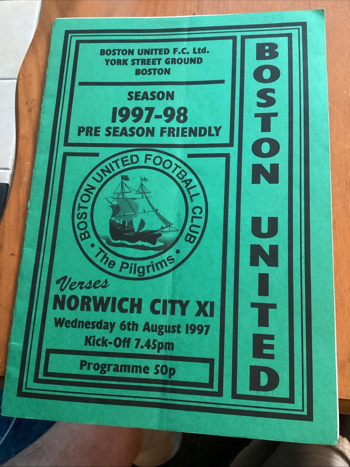 Boston United v Norwich City - Friendly Programme 1997/98 for sale on Ebay