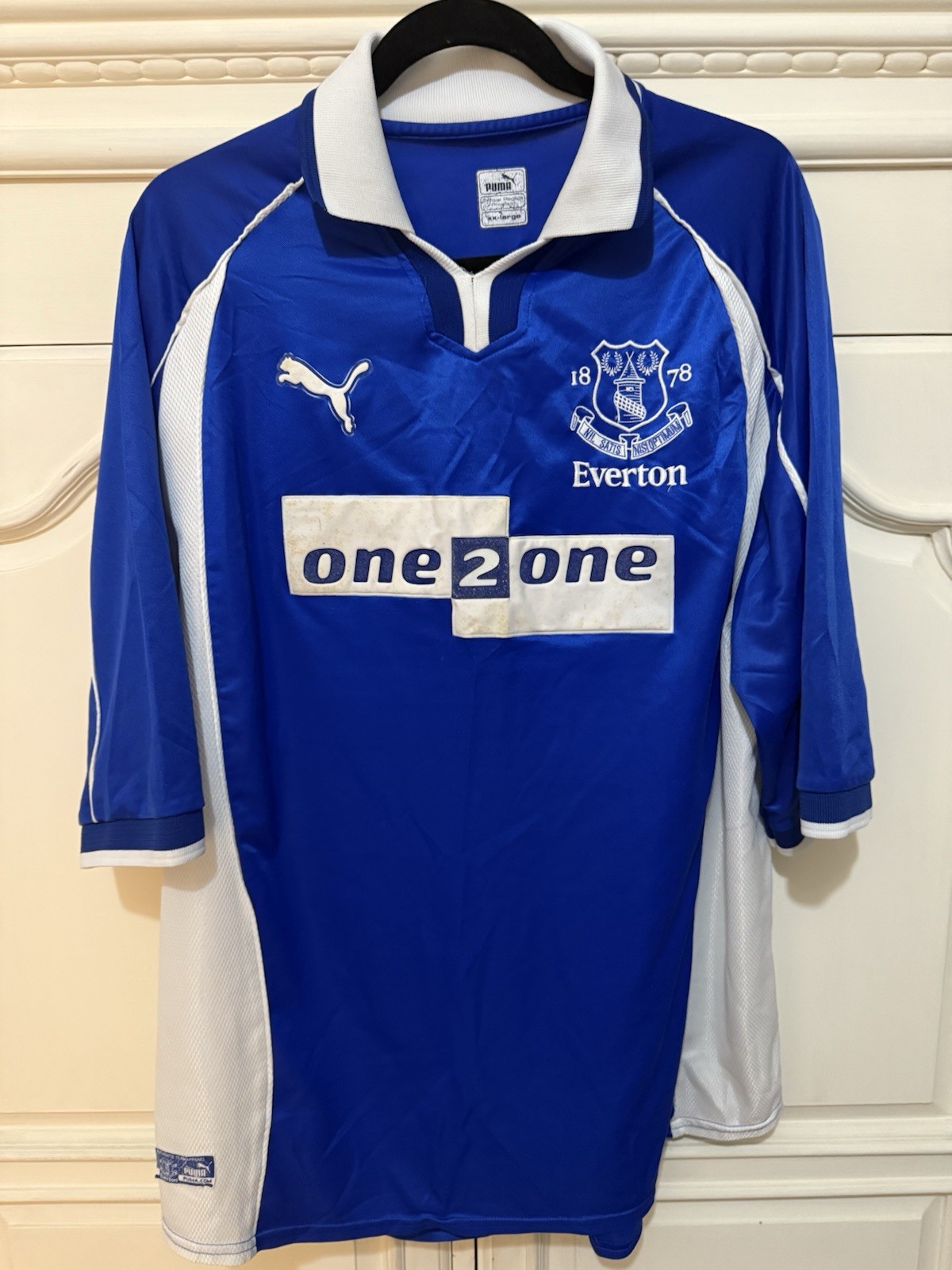 Everton 2000-01 Home Shirt - Size XXL - Paul Gascoigne #18 - Umbro for sale on Ebay
