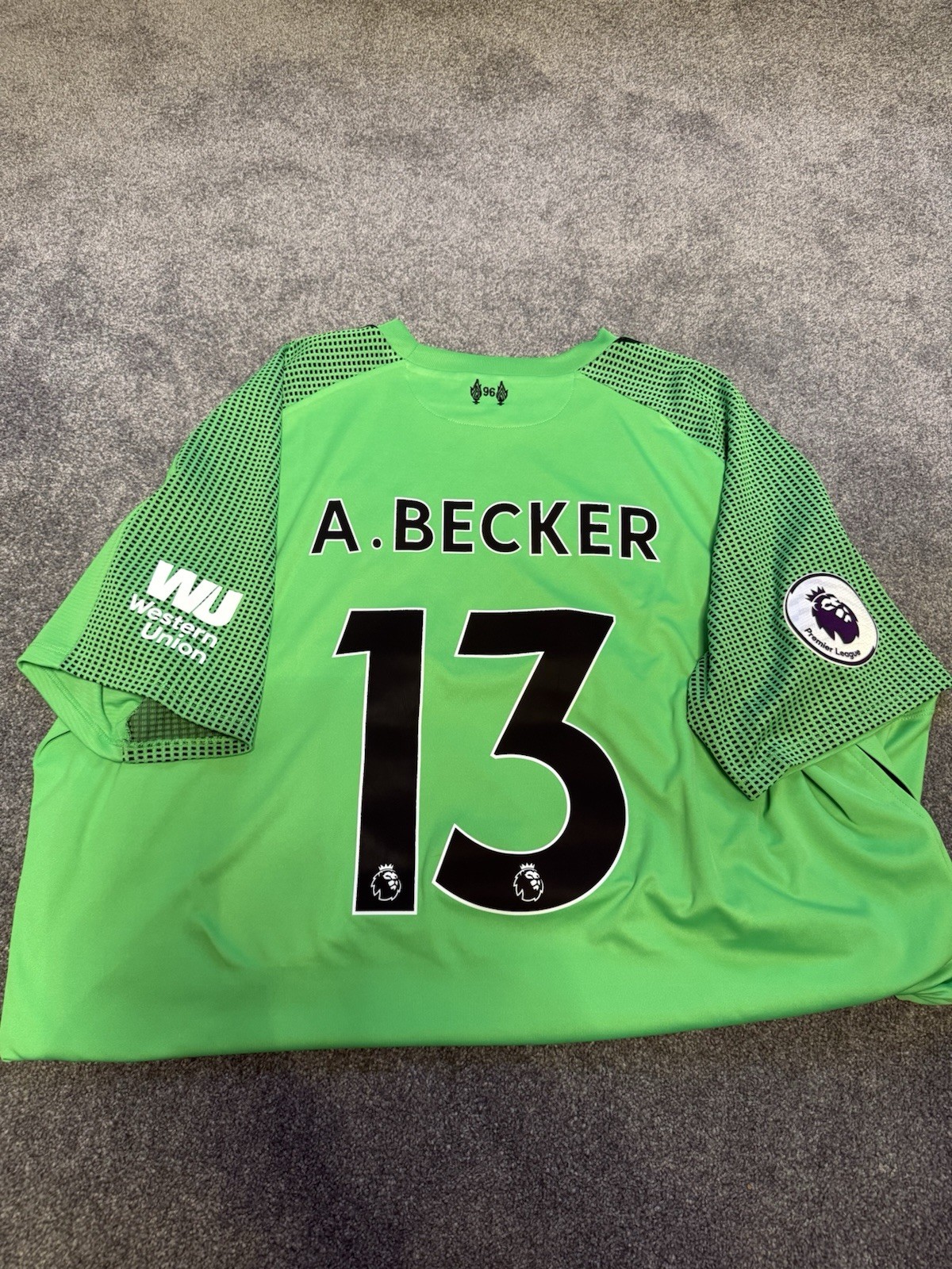 Liverpool 2018 2019 New Balance Away Goalkeeper Shirt - Alisson - EXCELLENT for sale on Ebay