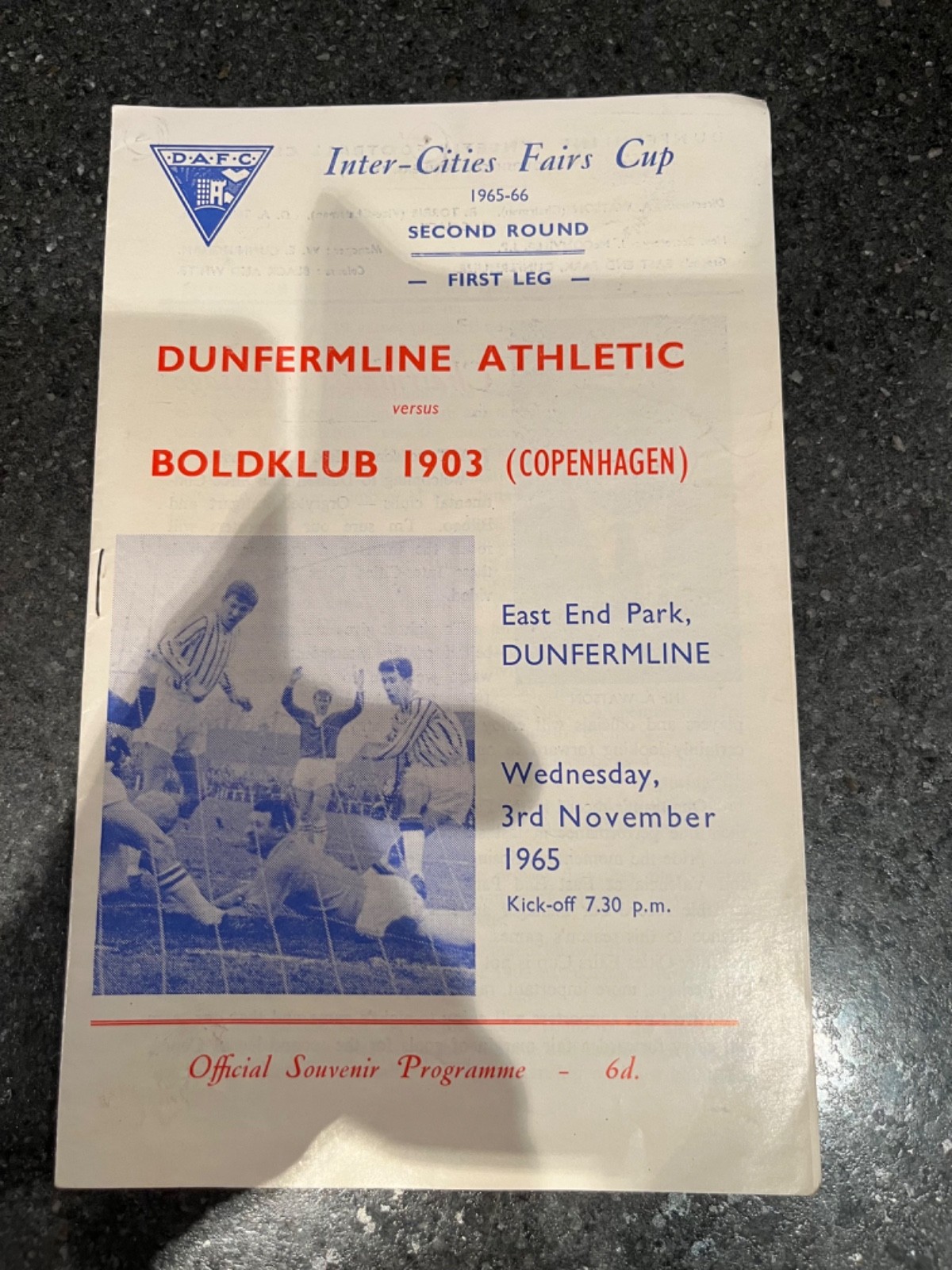 Dunfermline Athletic v Boldklub 1903 (Copenhagen) 03/11/1965 for sale on Ebay