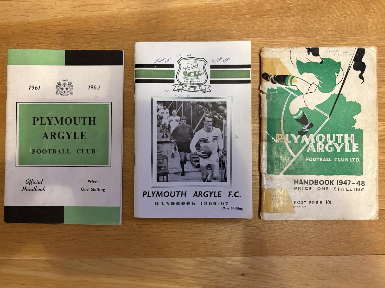 3 x Plymouth Argyle Handbooks (1947-48;1961-62;1966-67) for sale on Ebay