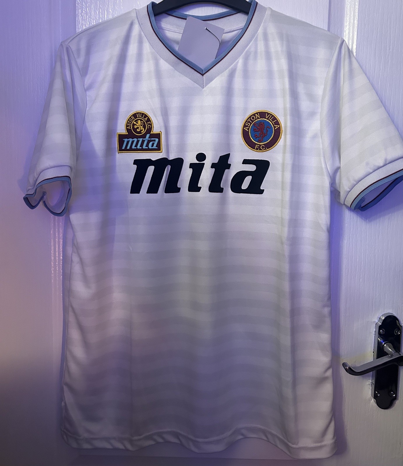 1985-86 Pre Season Aston Villa away replica, Medium BNWT for sale on Ebay