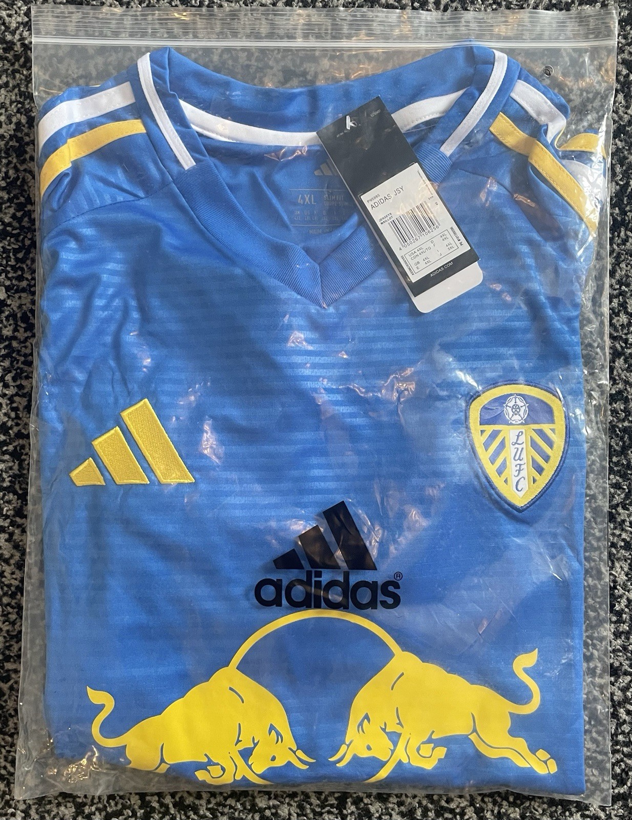Leeds United Blue Adidas Away Shirt 2025-26 for sale on Ebay