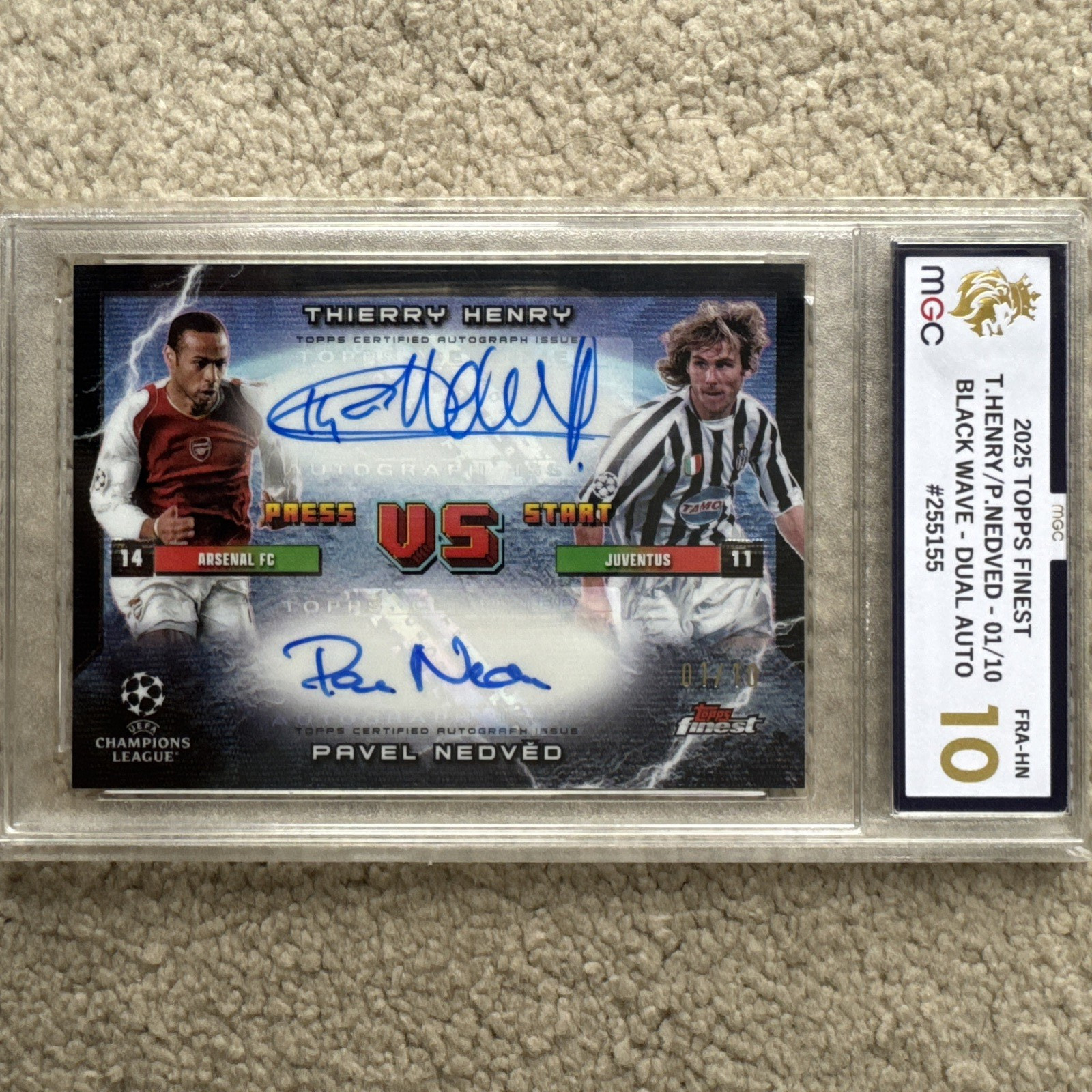 2024/25 Topps Thierry Henry / Pavel Nedved Dual Auto 1/10 Arsenal Juventus SSP  for sale on Ebay
