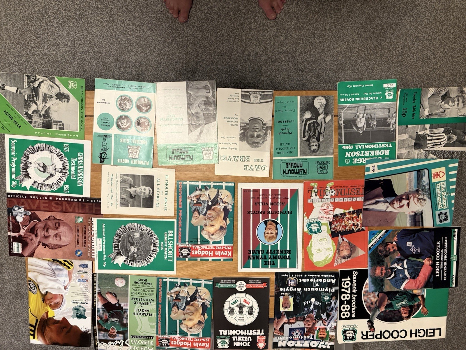 21 x Plymouth Argyle Testimonial Programmes, Plus Ernie Machin Testimonial Prog for sale on Ebay