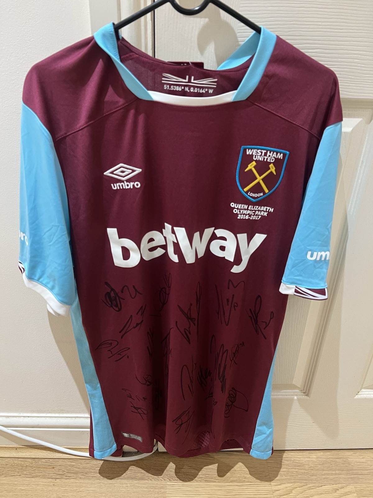 West Ham United Squad Signed Shirt L - 2016/17 Official Shirt for sale on Ebay