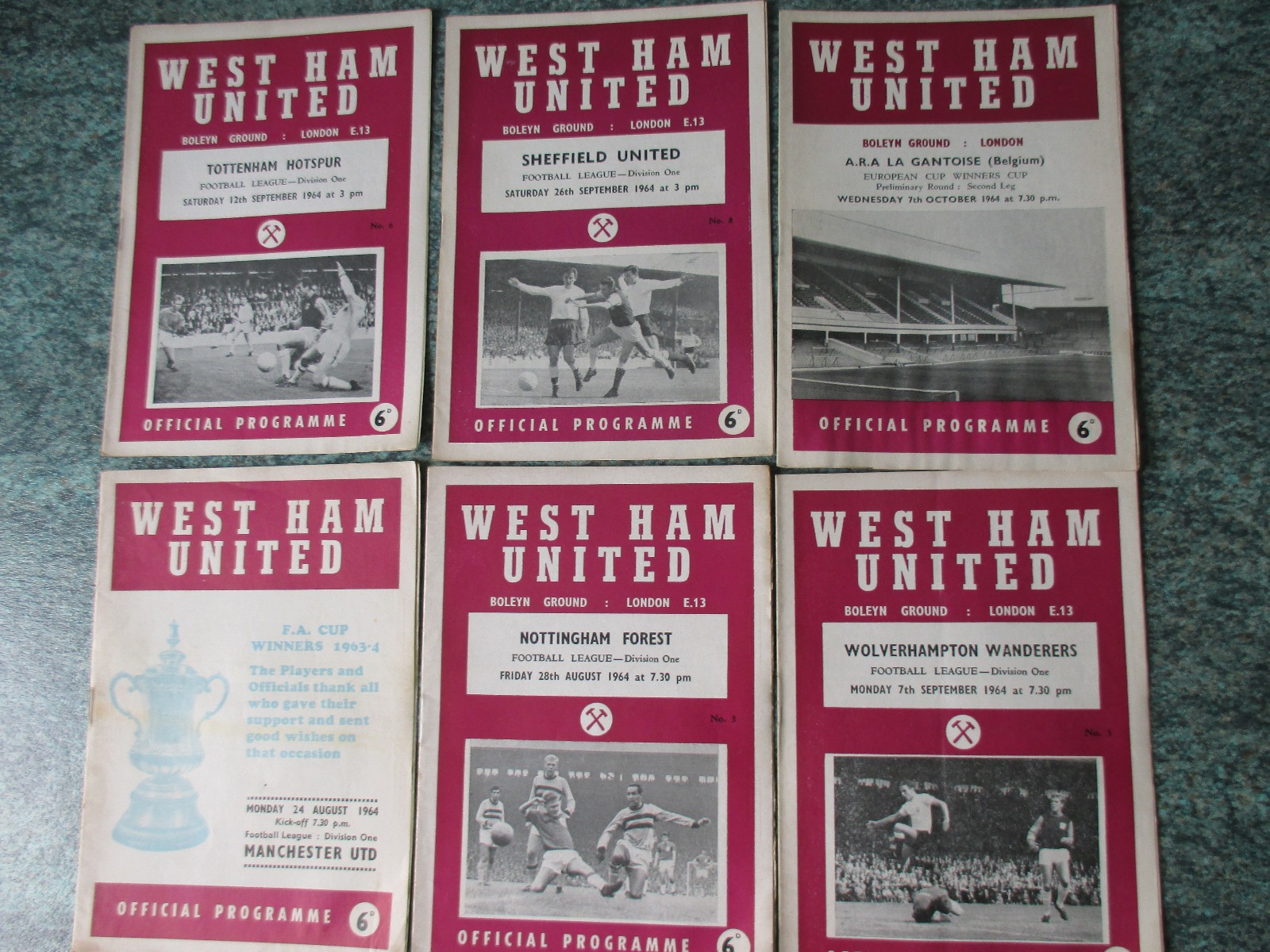 NEARLY COMPLETE SET OF 27 WEST HAM HOME PROGRAMS & 12 AWAYS FROM SEASON 1964/65 for sale on Ebay
