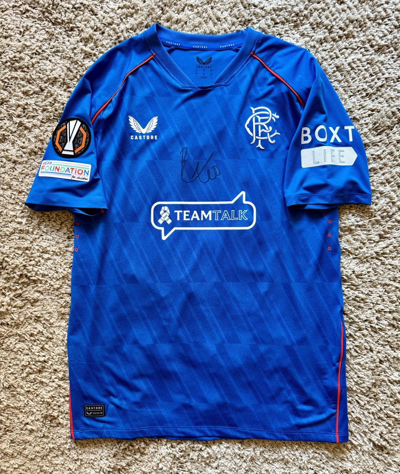 Rangers 24/25 Europa league Match Shirt DIOMANDE 10 - Signed for sale on Ebay