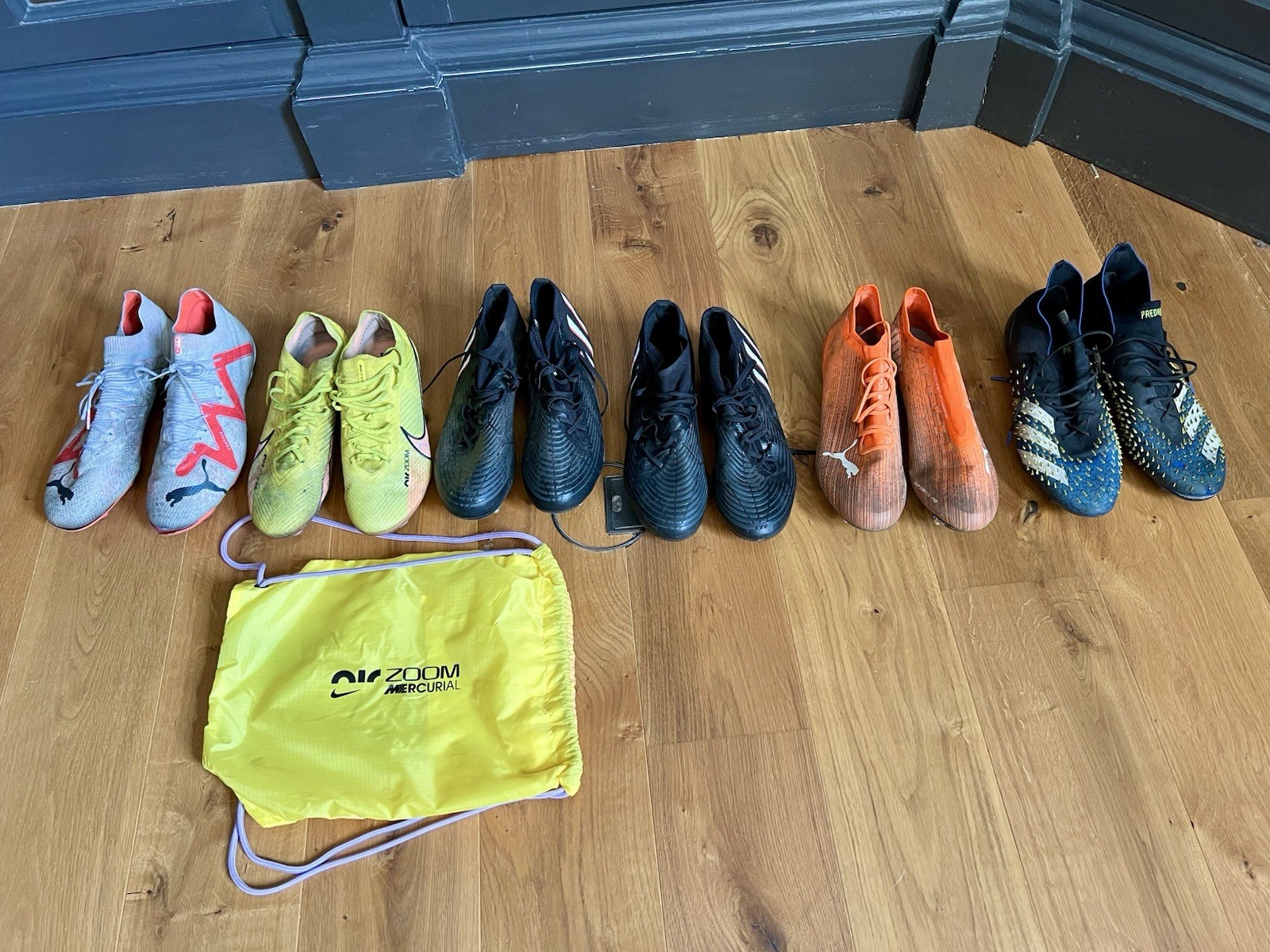 Adidas Nike Puma 6 Pairs Of Football Boots Bundle Size UK12 (one pair size 11.5) for sale on Ebay