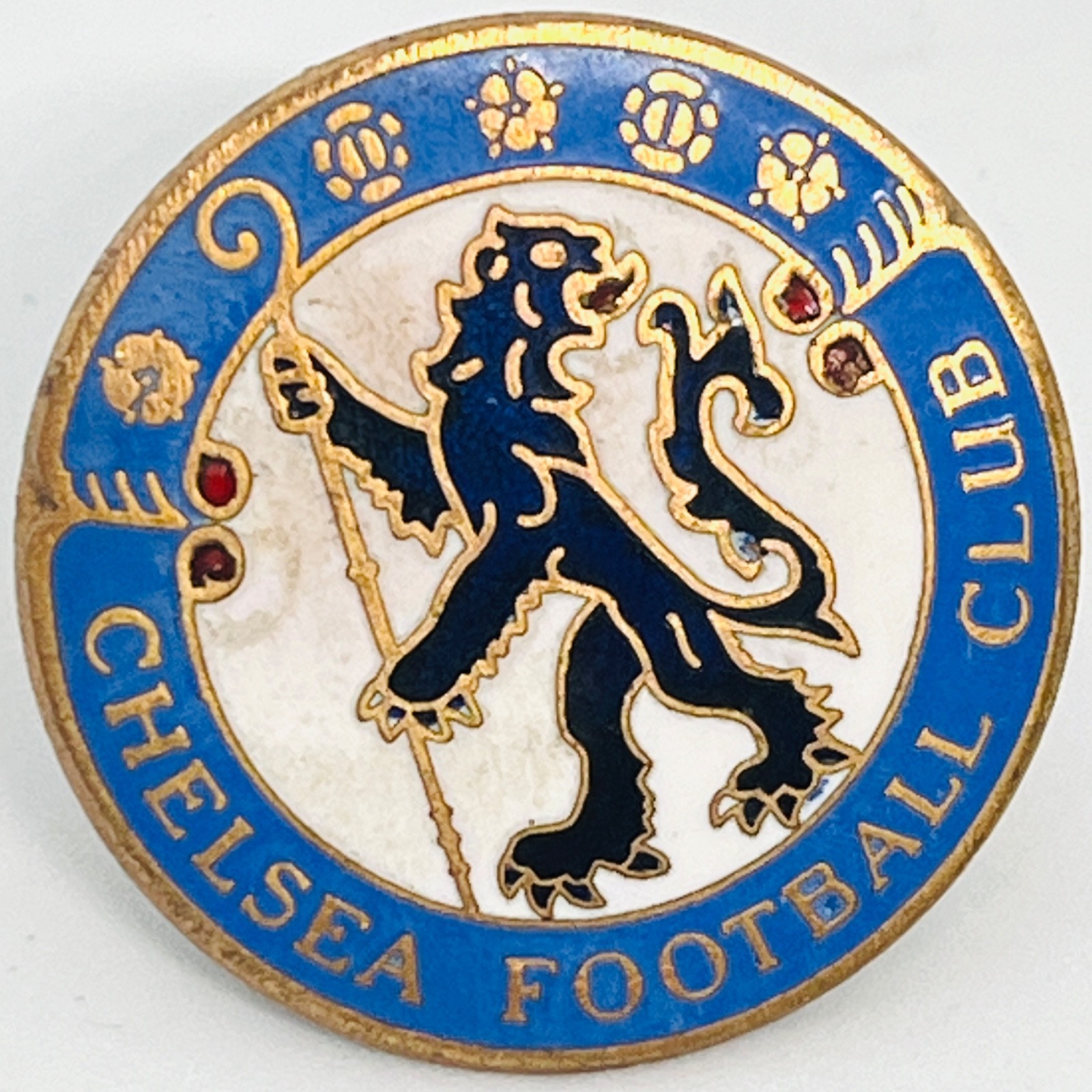 Chelsea FC Football Club circa 1950s Enamel Brass Pin Lapel Badge Lion Staff for sale on Ebay