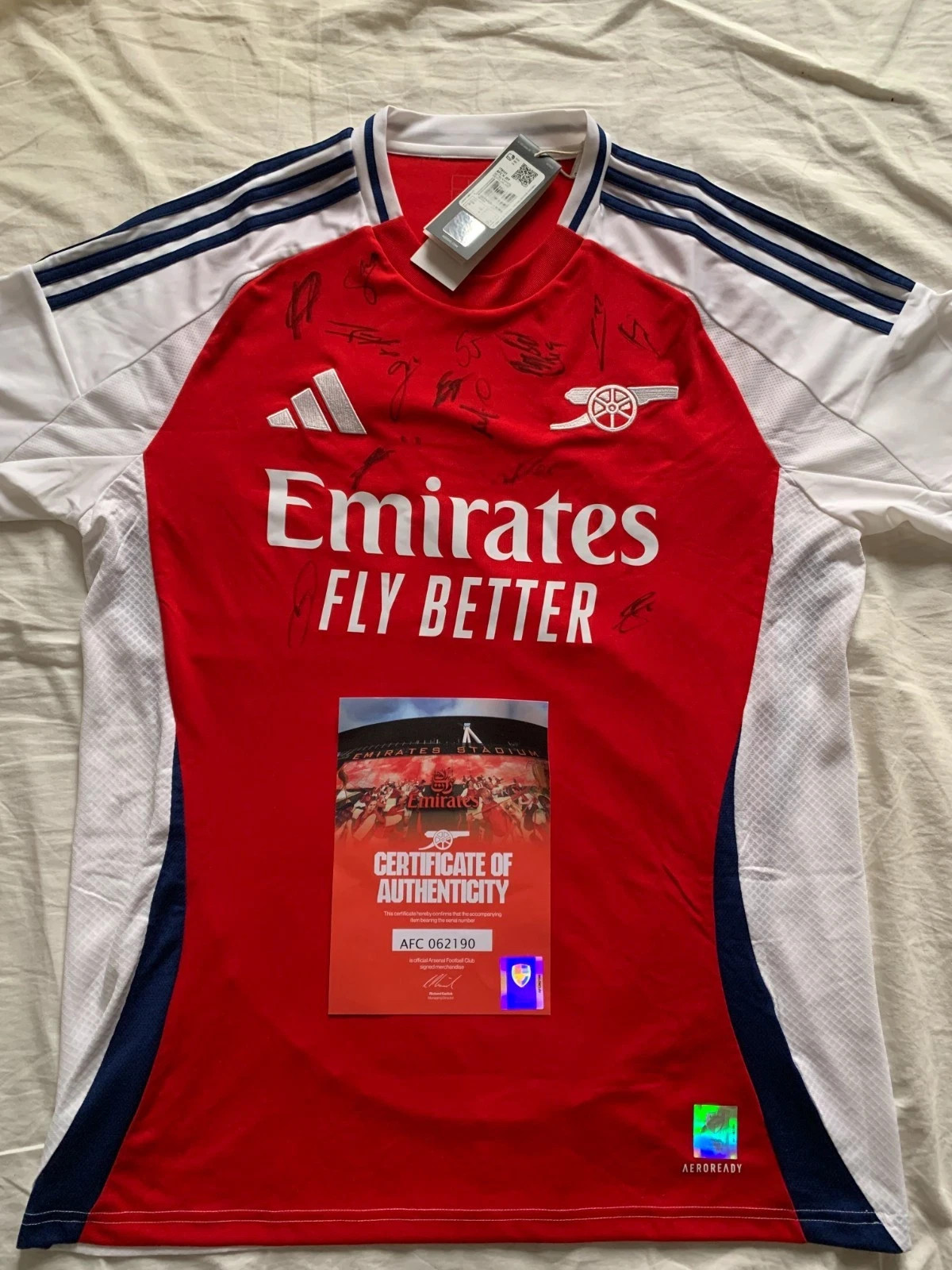 Arsenal Mens 24/25 Team Signed Official Adidas Home Shirt for sale on Ebay