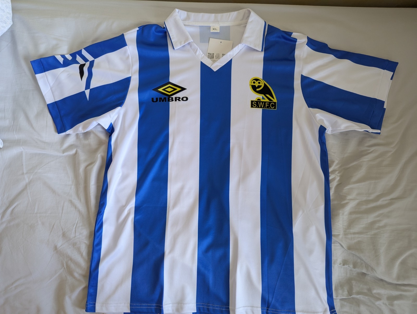 Sheffield Wednesday Home Shirt Remake 1991-93. Size XL. Pit To Pit 60 cm. for sale on Ebay