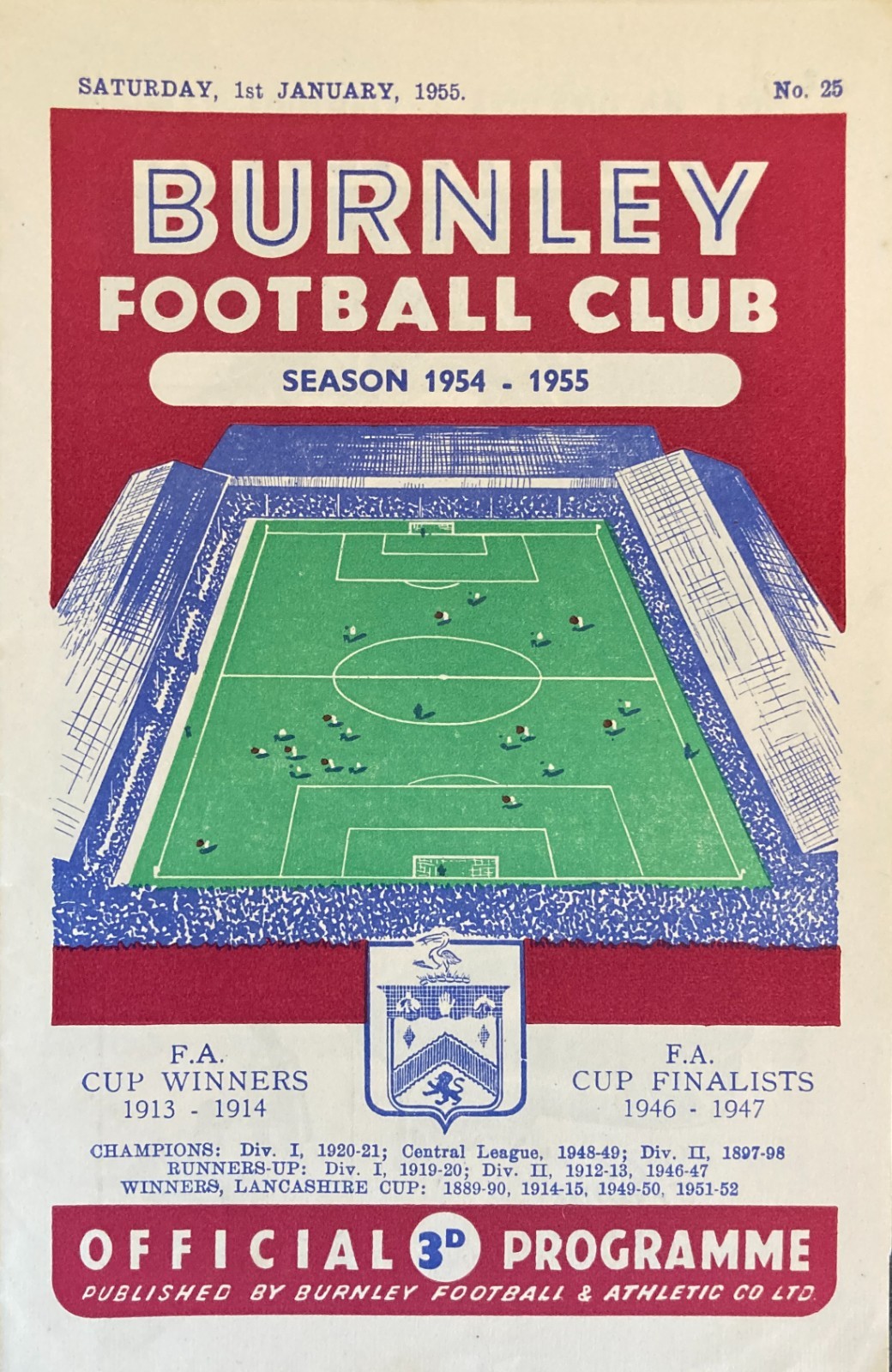 Burnley v Manchester City Div 1 1954/55 for sale on Ebay