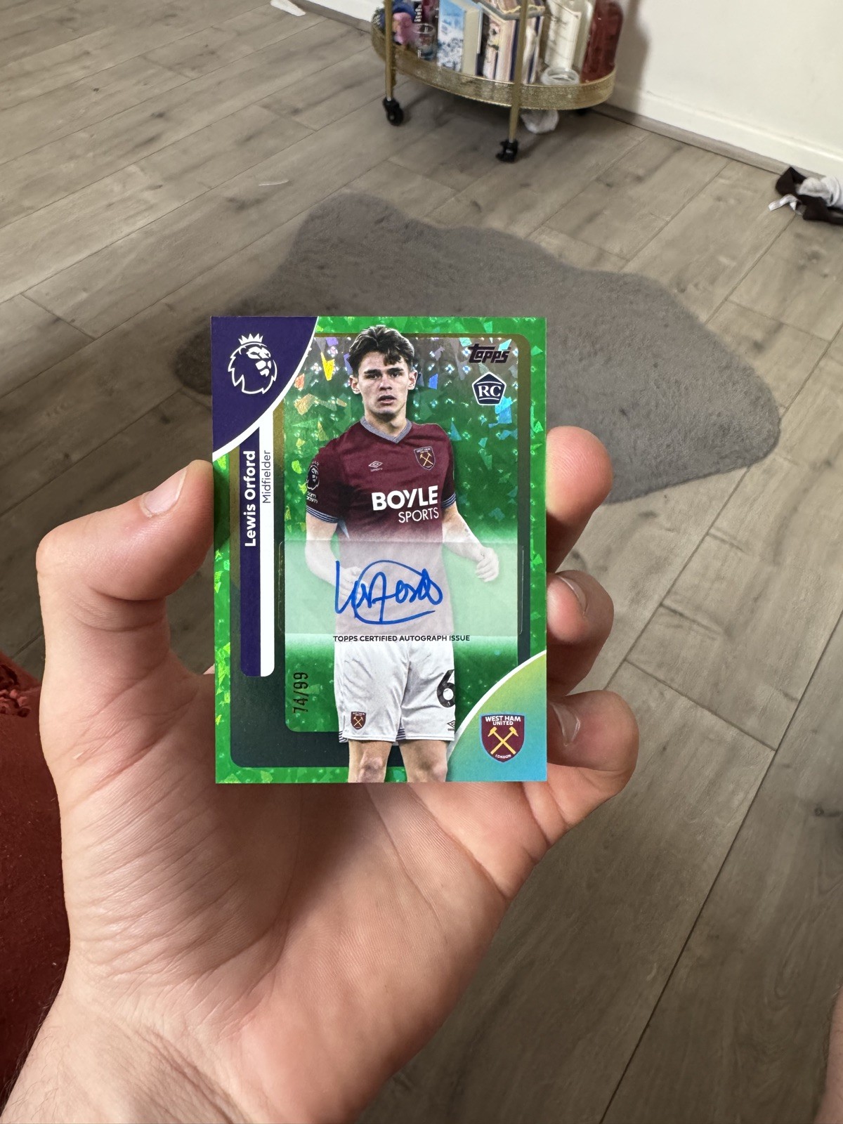 Lewis Orford  - TOPPS PREMIER LEAGUE 2026 WEST HAM AUTO / AUTOGRAPH RARE  /99 for sale on Ebay