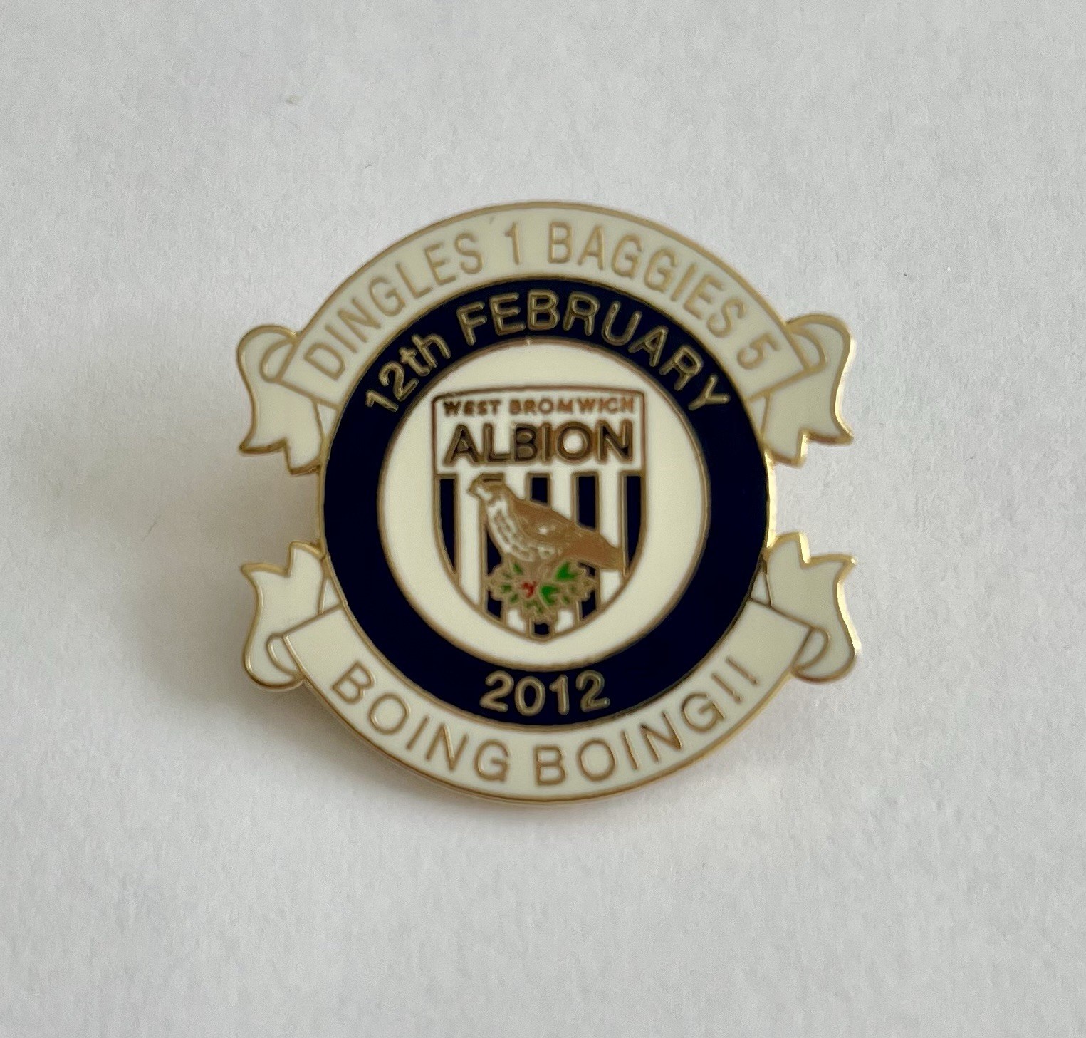 WBA V Wolves Commemorative Pin Badge 12th February 2012 for sale on Ebay