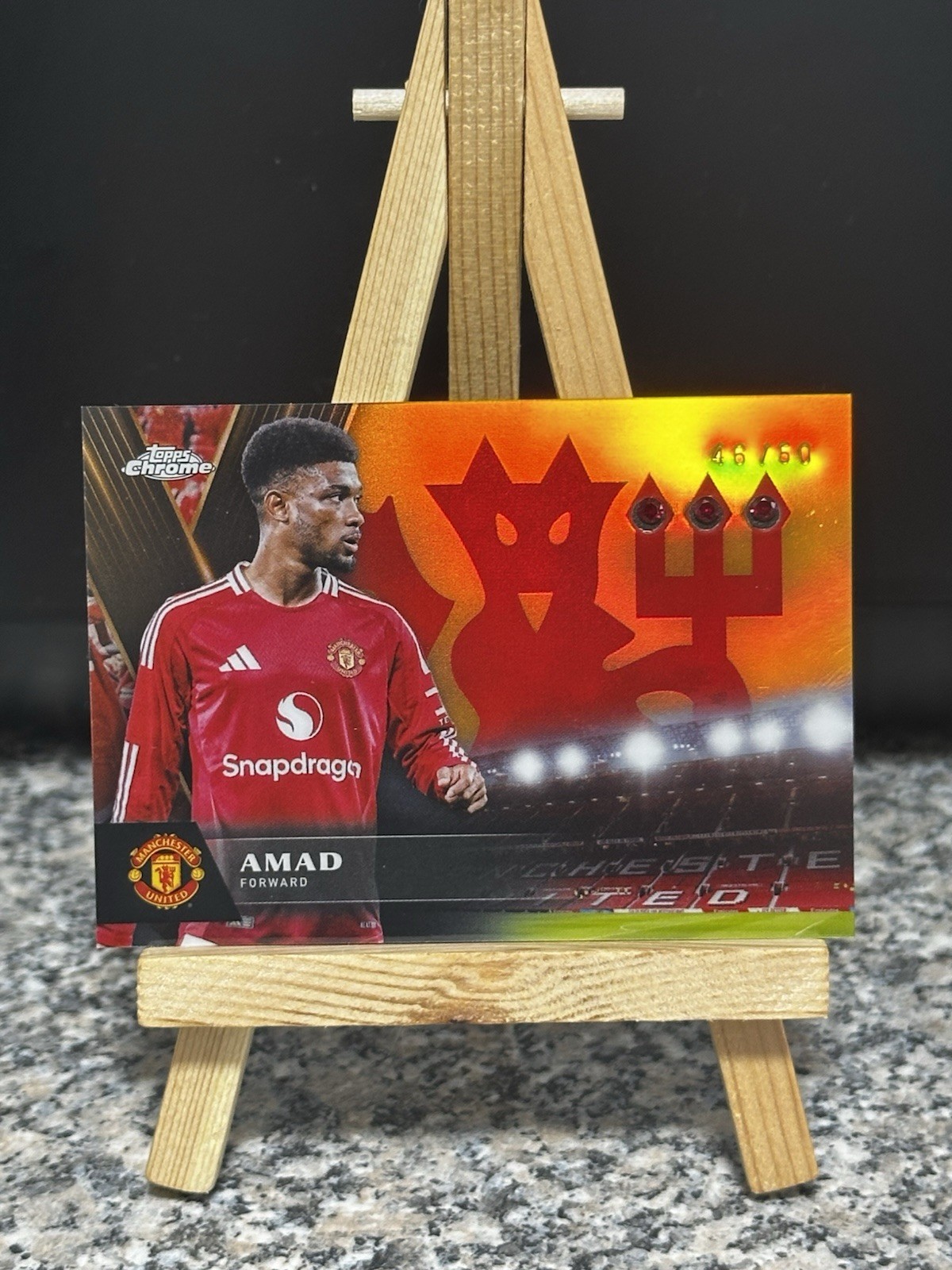 2024-25 Topps Chrome Manchester United Deluxe Amad Diallo Triple Relic Card /50 for sale on Ebay