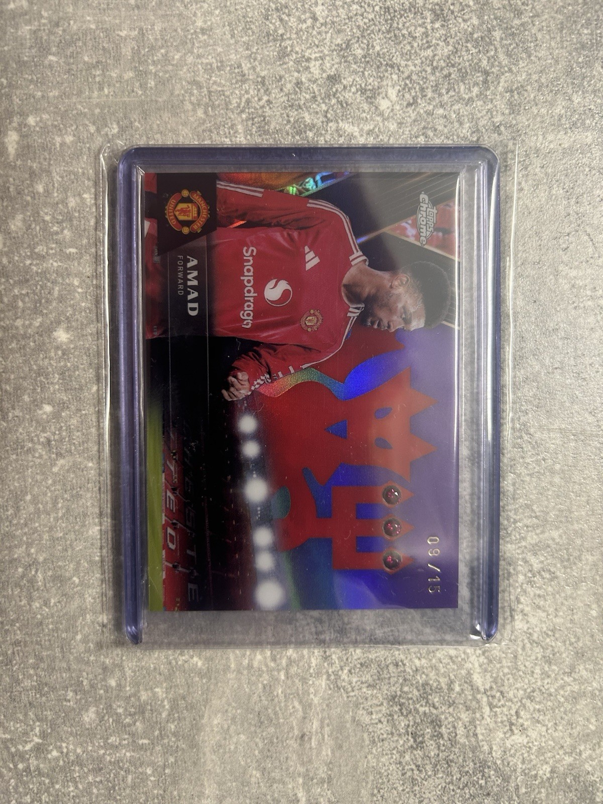 Amad Diallo topps Chrome Manchester United deluxe 24/25 09/15 Ruby Relic for sale on Ebay