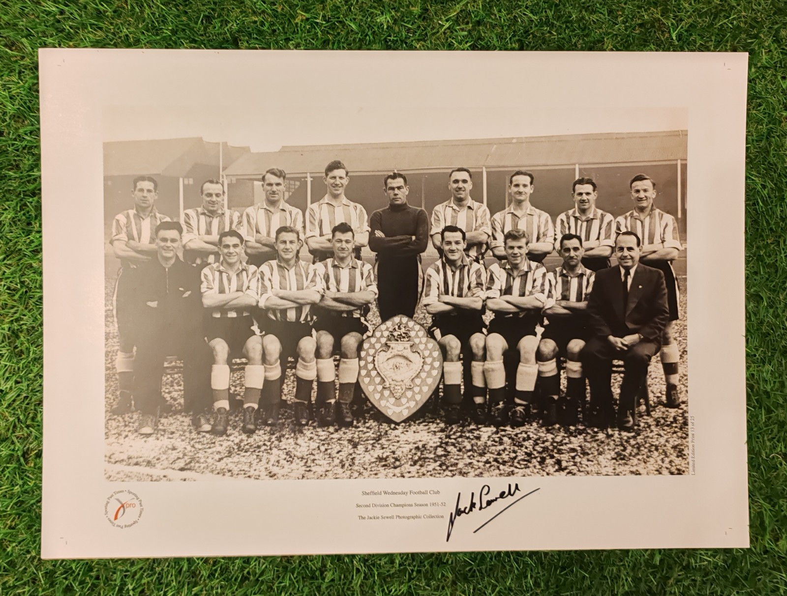 Sheffield Wednesday 1952 Team Jack Sewell Signed Print A3 Ltd Edition Champions  for sale on Ebay