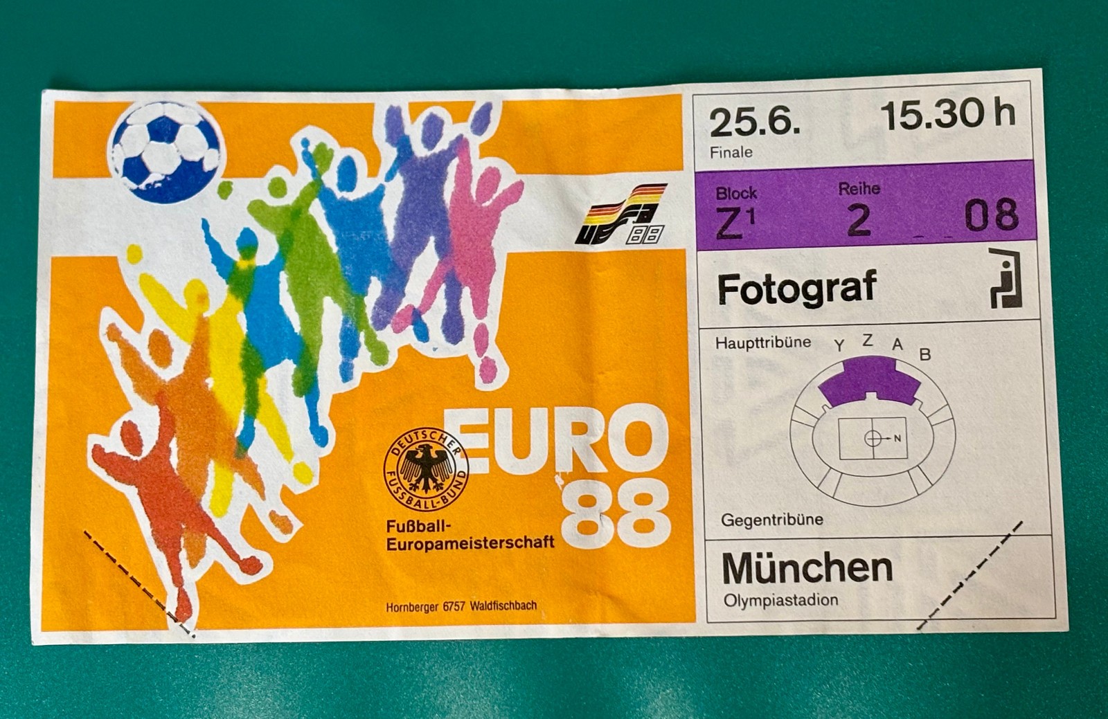 EXTREMELY RARE EURO 1988 FINAL TICKET HOLLAND vs URSS - UNUSED for sale on Ebay