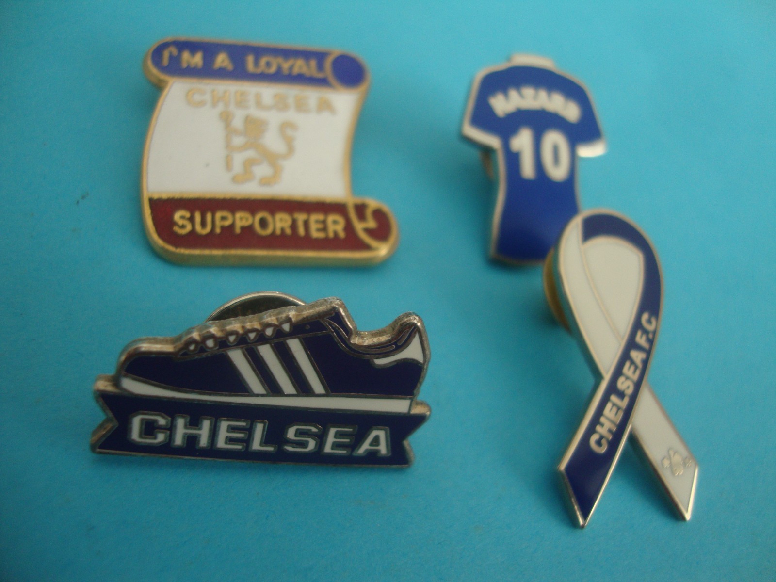 (740)  FOUR  CHELSEA  FOOTBALL CLUB  METAL  PIN BADGE  for sale on Ebay