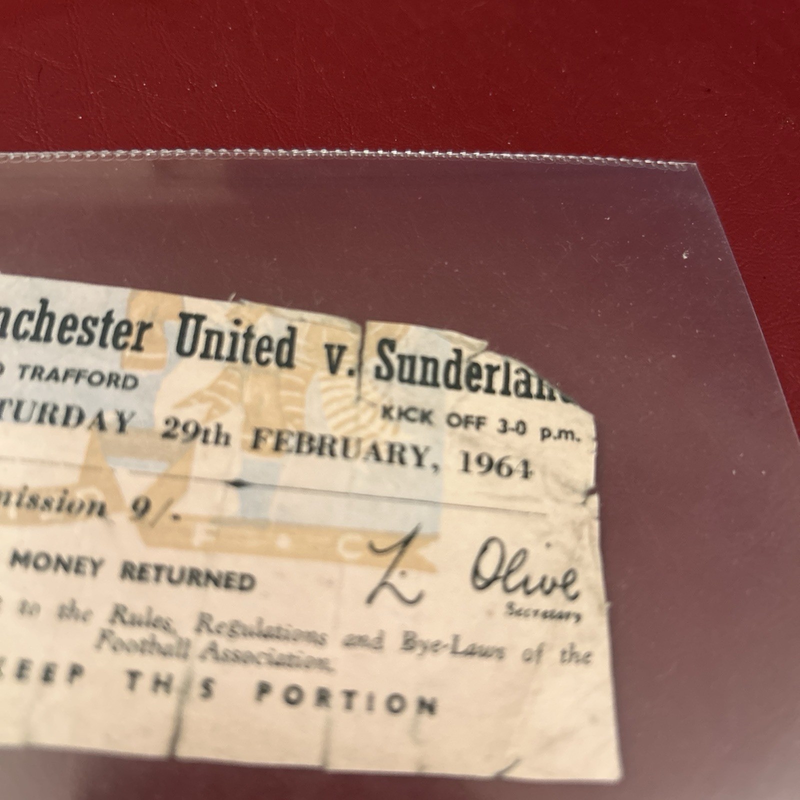 TICKET 1963/64 Manchester Utd Man v Sunderland FA Cup - 29/2/64  for sale on Ebay