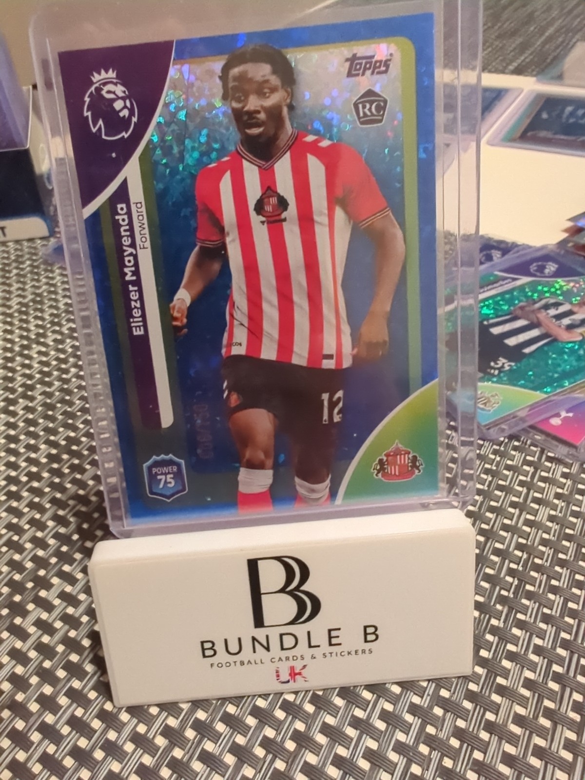 Eliezer Mayenda Sunderland Rookie #6/150 Blue Sparkle Topps 2026 Premier League for sale on Ebay