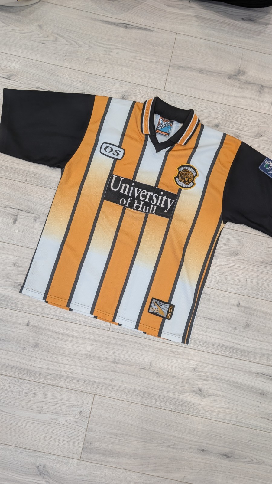 Hull City AFC 1998/99 Home Shirt #3 Rioch Captain Olympic Sportswear Size Med for sale on Ebay