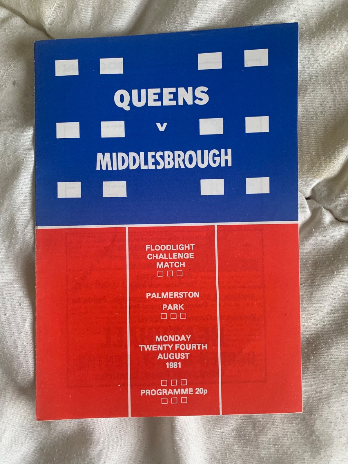 Queen of the South v Middlesbrough 1981 for sale on Ebay