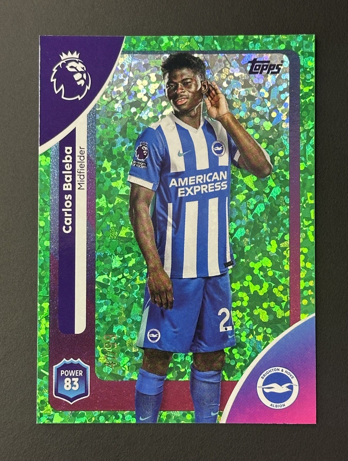 Topps Premier League 2026 Carlos Baleba Green mini Diamond 47 /99 Brighton for sale on Ebay