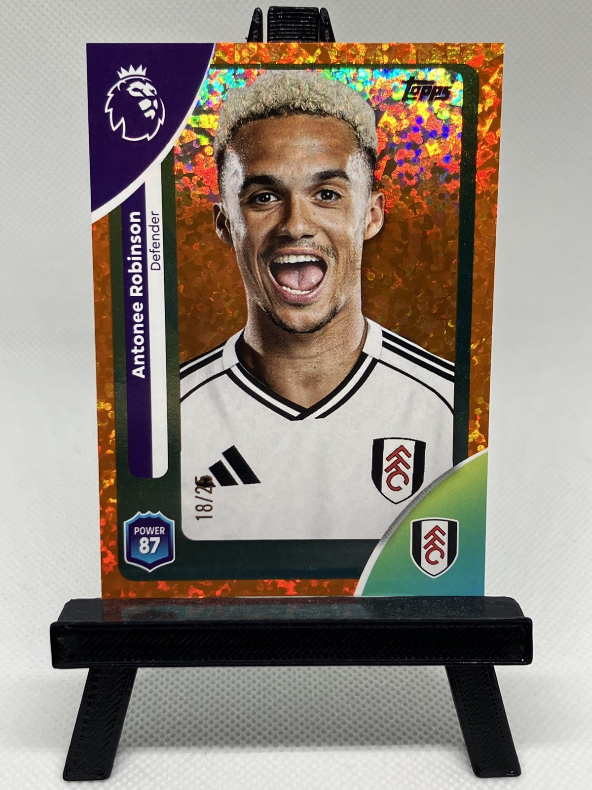 Antonee Robinson Fulham Orange Sparkle 18/25 2025/26 Topps Premier League for sale on Ebay