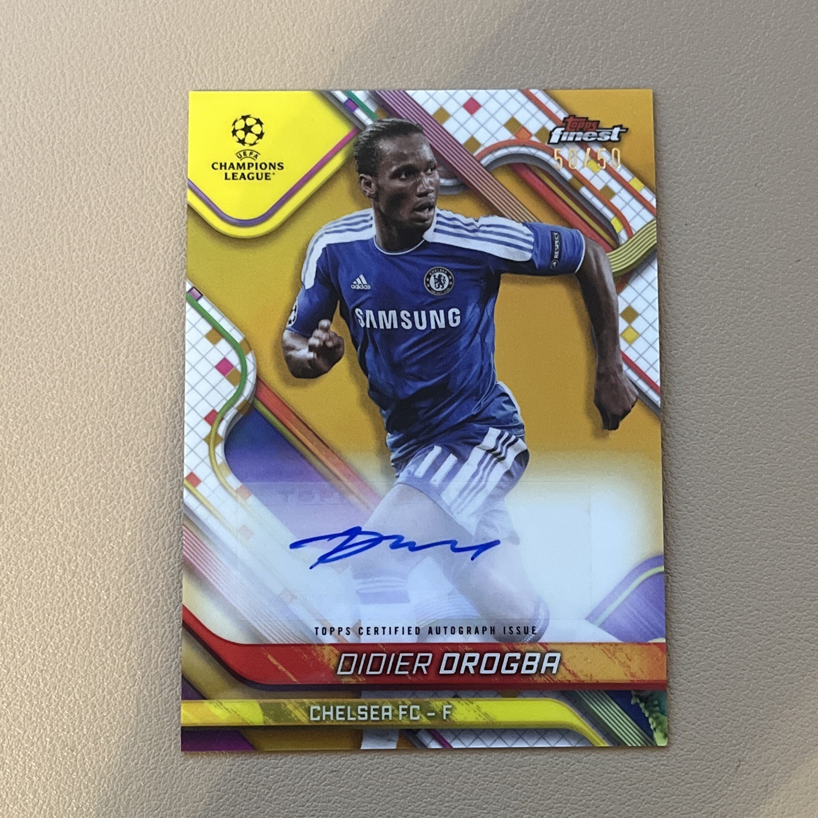 2024/25 Topps Finest UCC Didier Drogba Gold Wave Auto 50/50 Chelsea  for sale on Ebay
