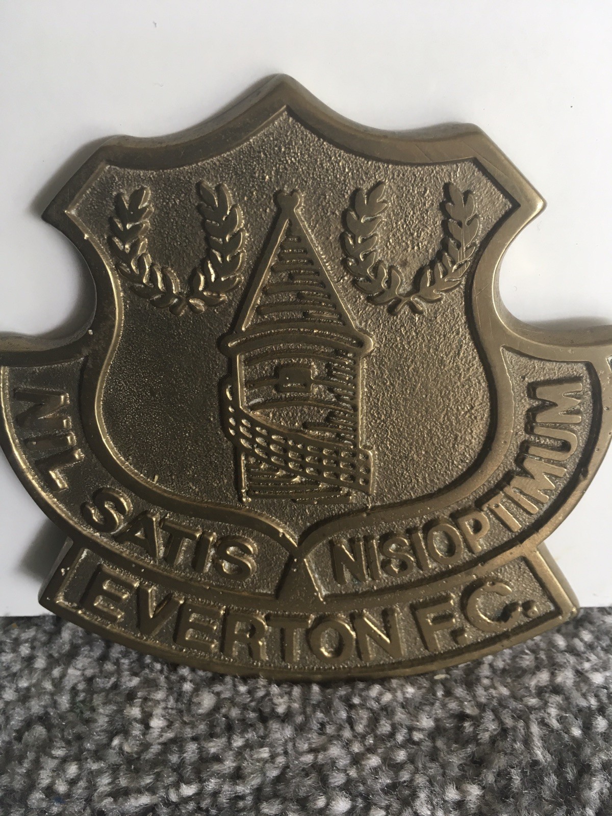 Everton memorabilia rare crest, large brass/metal  collectable for sale on Ebay