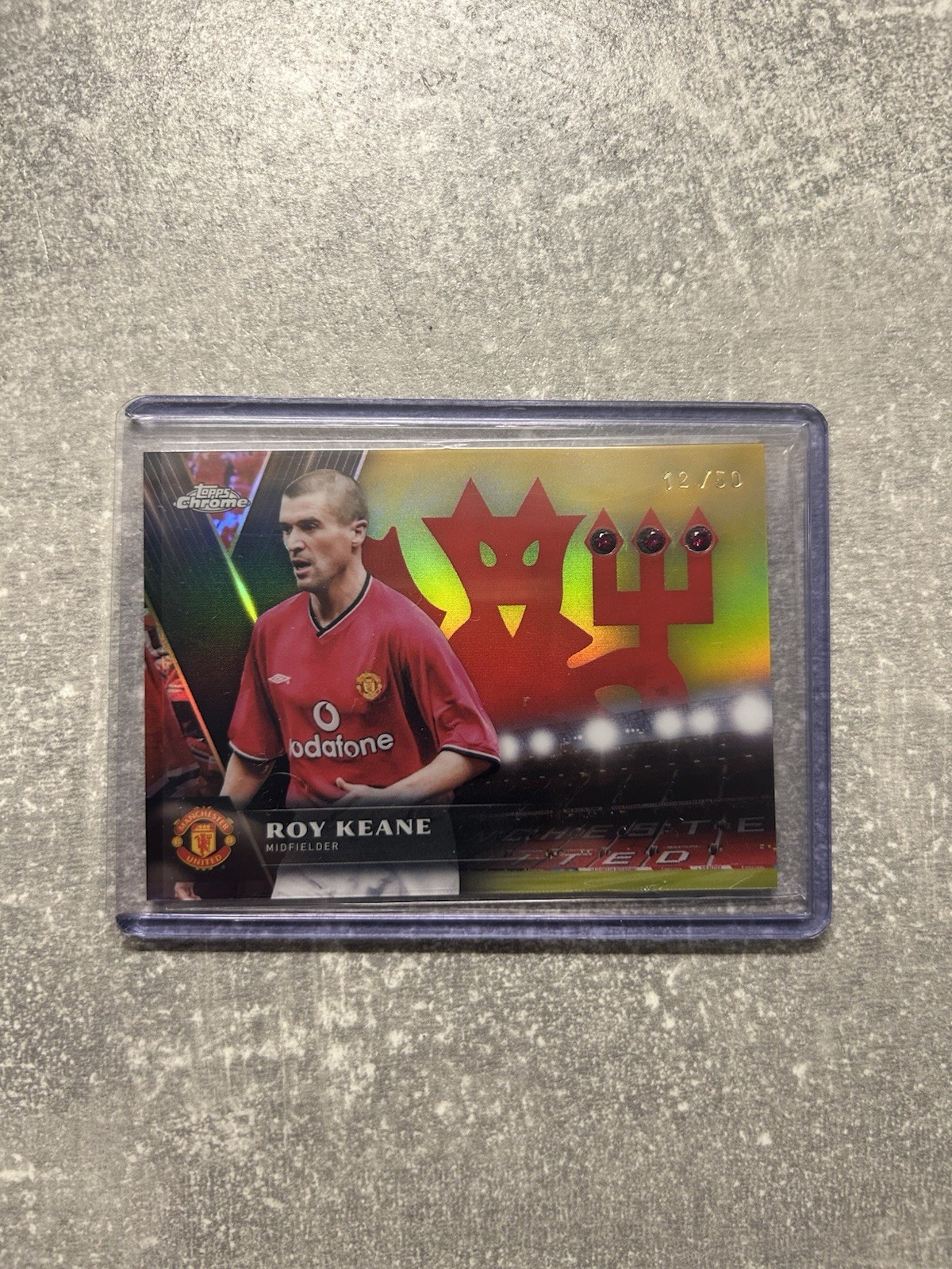 Roy Keane 12/50  Ruby Relic Topps Chrome Manchester United 24/25 for sale on Ebay