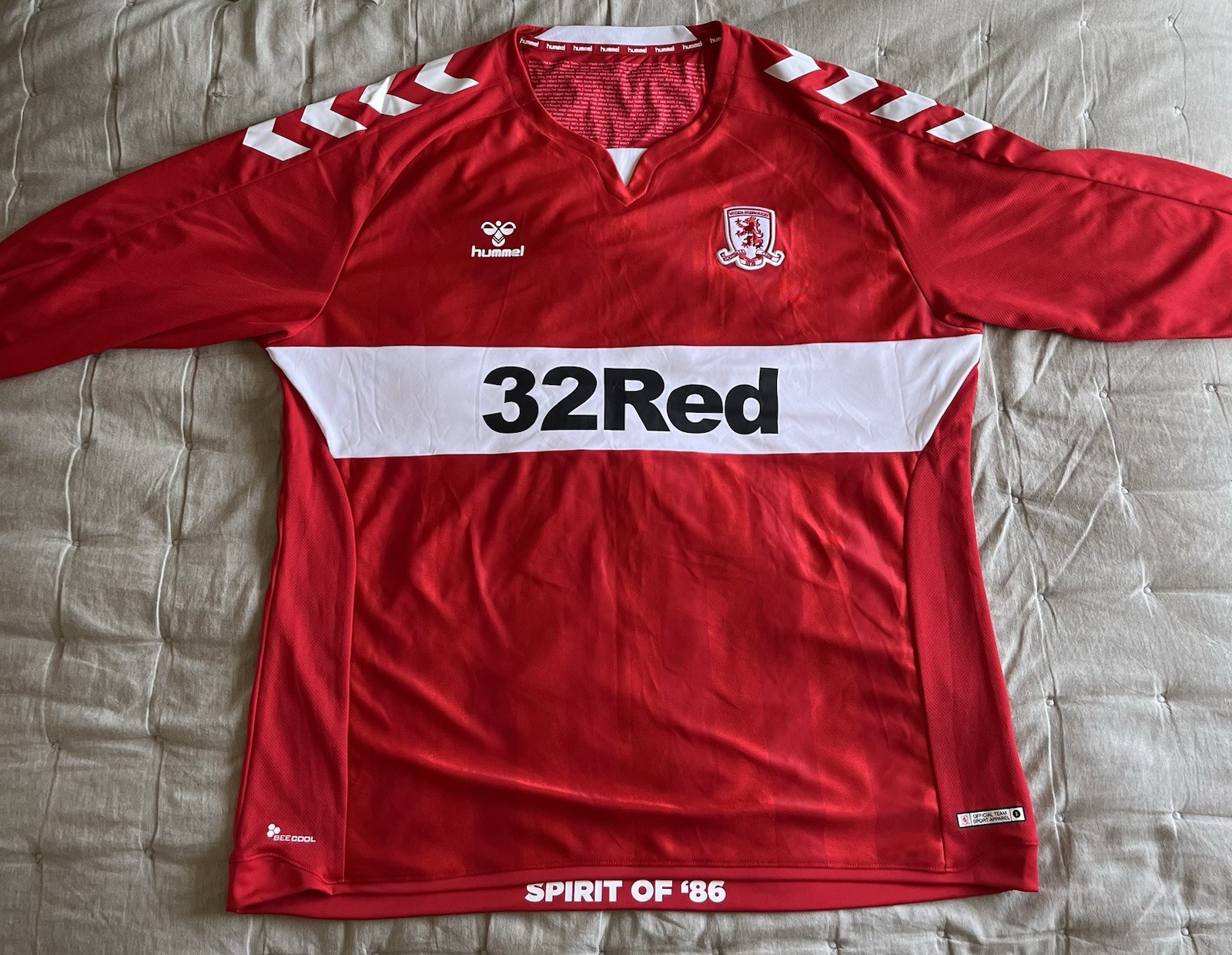 Middlesbrough FC Hummel Long Sleeve Home Jersey 2018/19 4XL for sale on Ebay