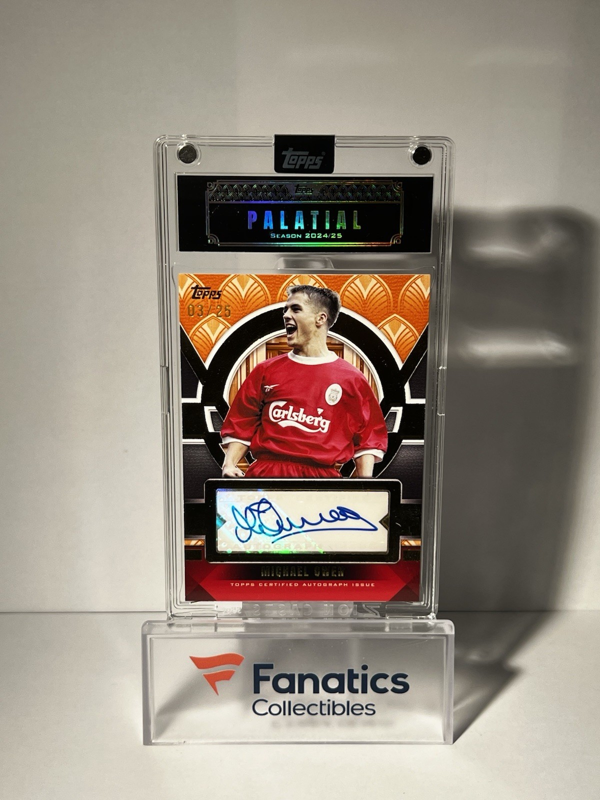 2025 TOPPS LIVERPOOL PALATIAL MICHAEL OWEN AUTO /25 ORANGE for sale on Ebay