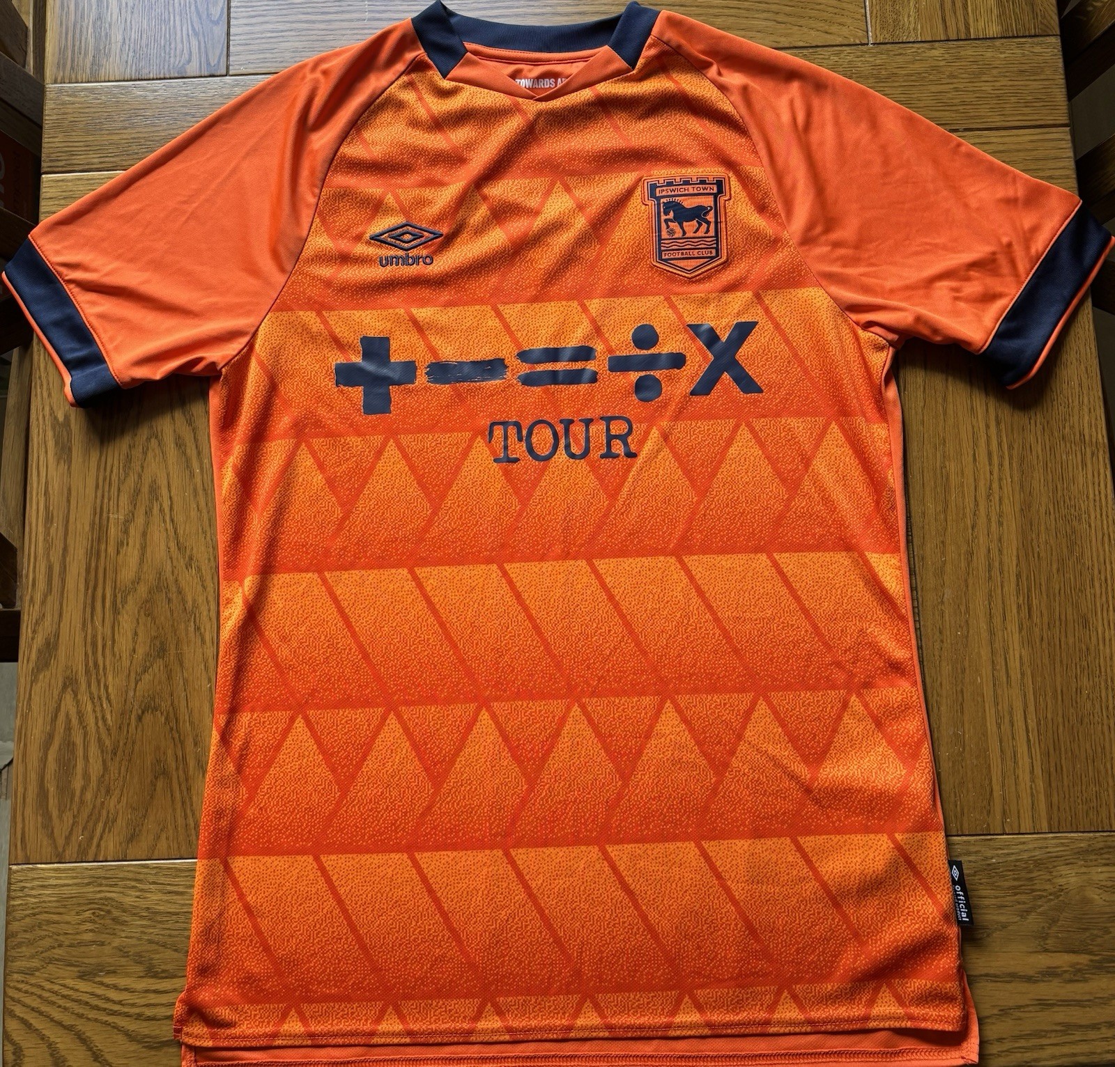 Mens Ipswich Town Ed Sheeran 2023 2024 Promotion Orange Away Shirt Jersey Medium for sale on Ebay