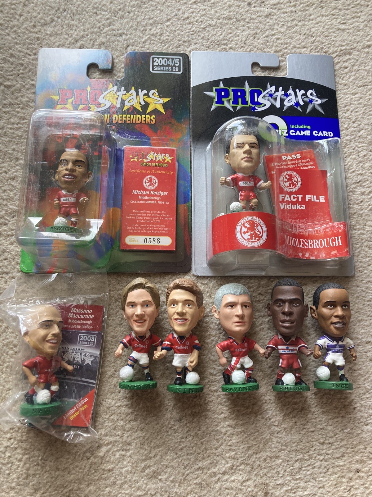 Set of Corinthian Prostars - Middlesbrough - Viduka/Reiziger - more loose  for sale on Ebay