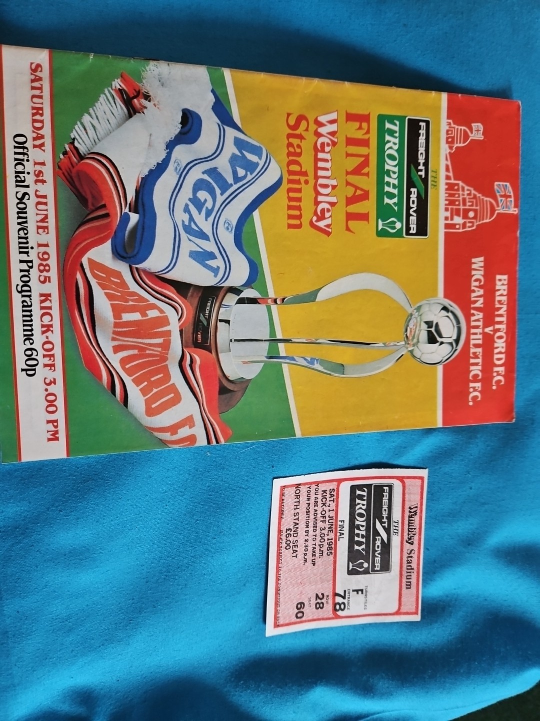 Brentford.F. C  V Wigan Athletic F.c 1/06/1985 Programme &Ticket for sale on Ebay