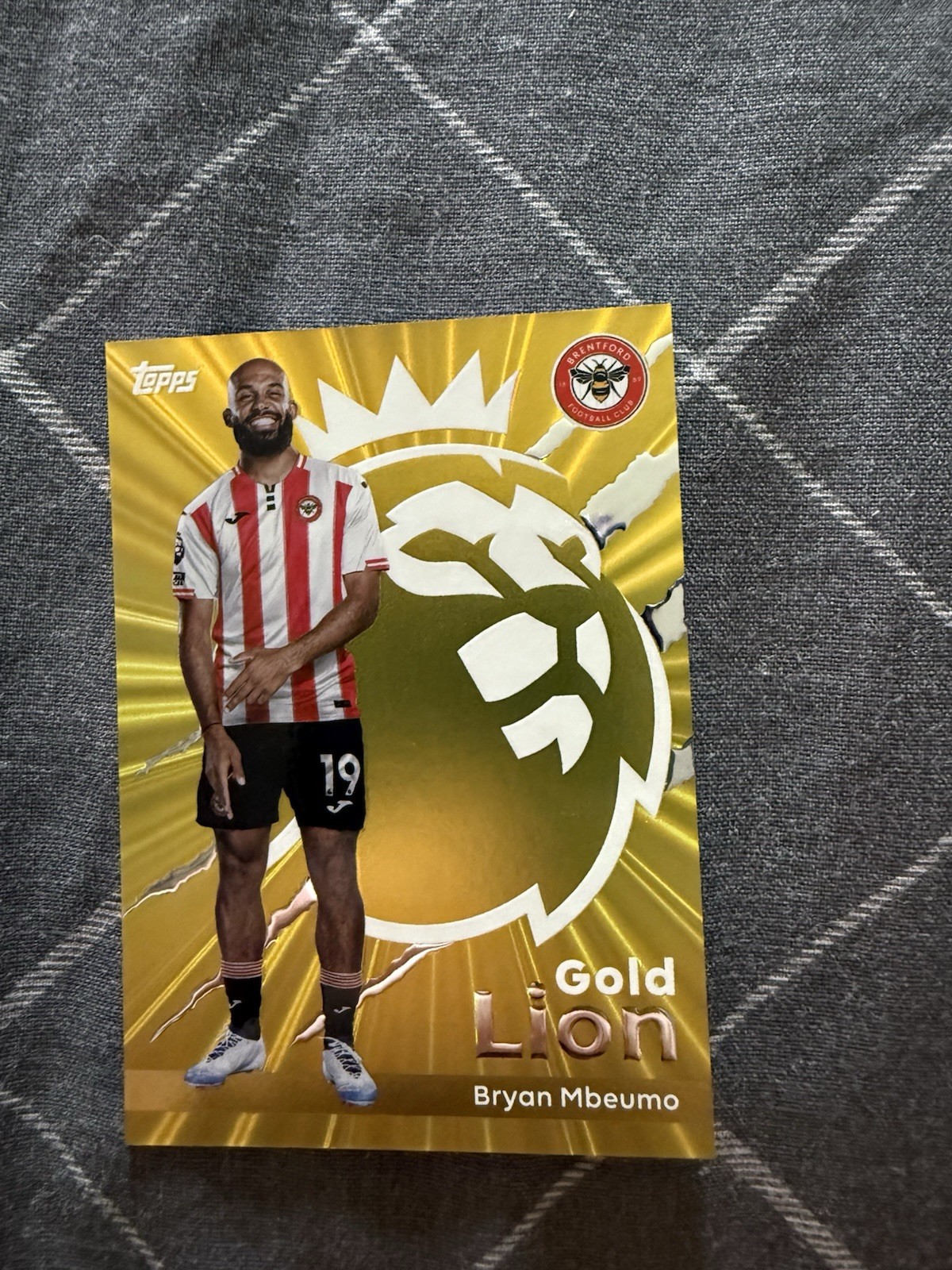 TOPPS PREMIER LEAGUE 2026 BRYAN MBEUMO GOLD LION INSERT BRENTFORD 2025/26 for sale on Ebay