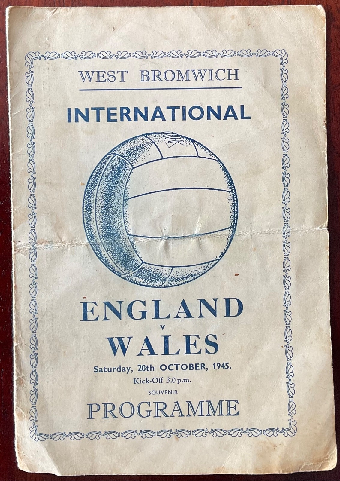 1945 England v Wales at West Bromwich Albion - 4 page pirate programme for sale on Ebay