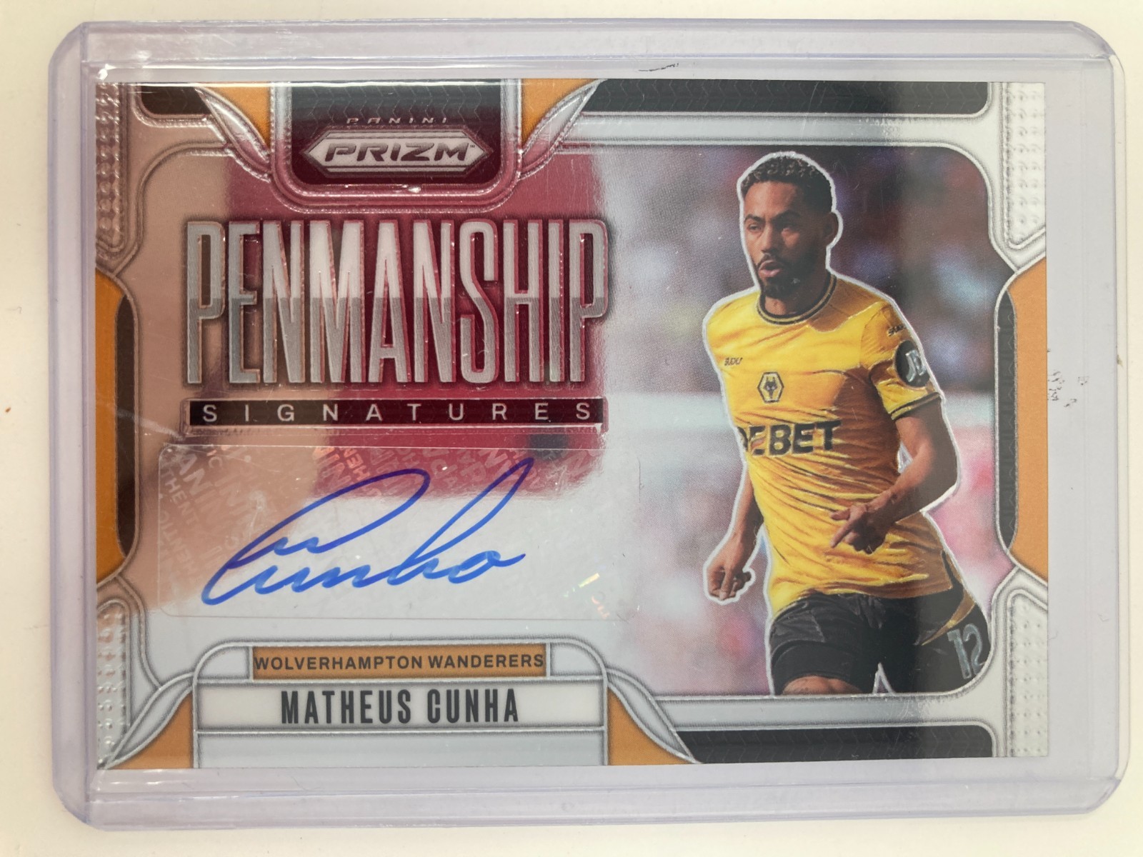 PANINI PRIZM PREMIER LEAGUE 2024/25 MATHEUS CUNHA WOLVES PENMANSHIP AUTO . for sale on Ebay