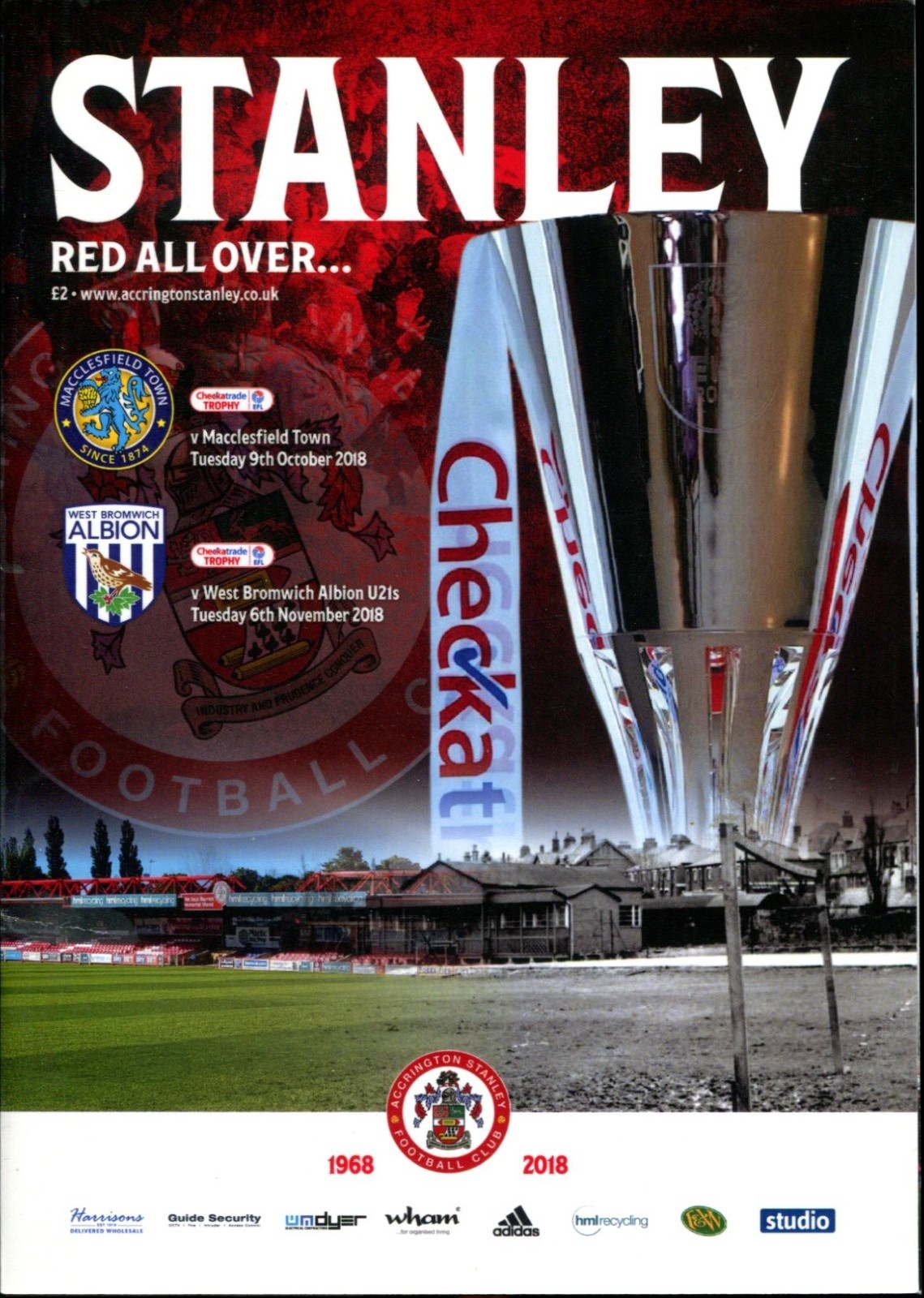 Accrington Stanley v Macclesfield Town, West Bromwich Albion 2018-19 Joint Issue for sale on Ebay