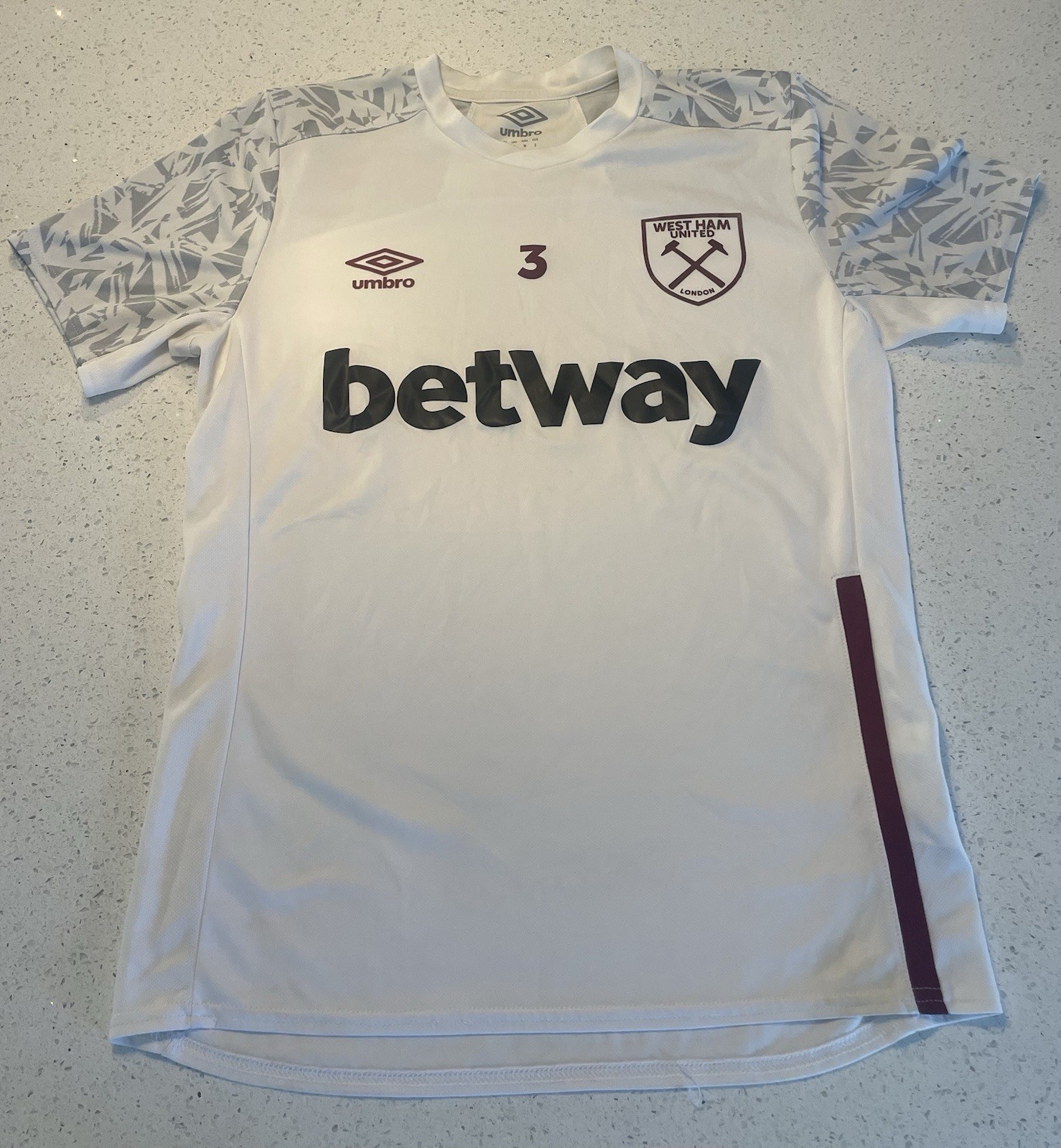 Aaron Cresswell Worn West Ham Training T-shirt 2020/21 Season. Comes With COA for sale on Ebay