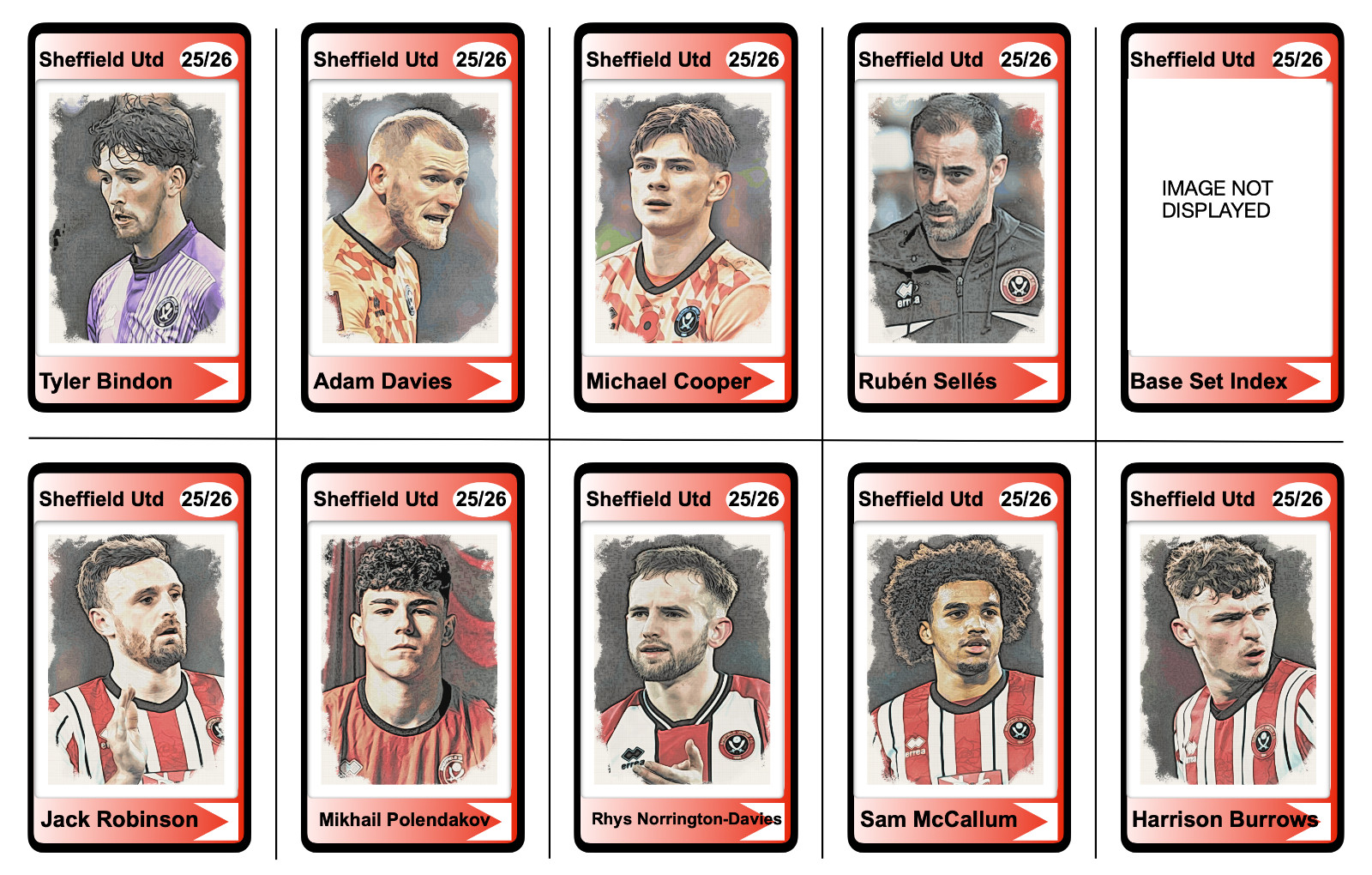 SHEFFIELD UNITED - 25/26 ENGLISH CHAMPIONSHIP BASE SET - Trading Cards for sale on Ebay