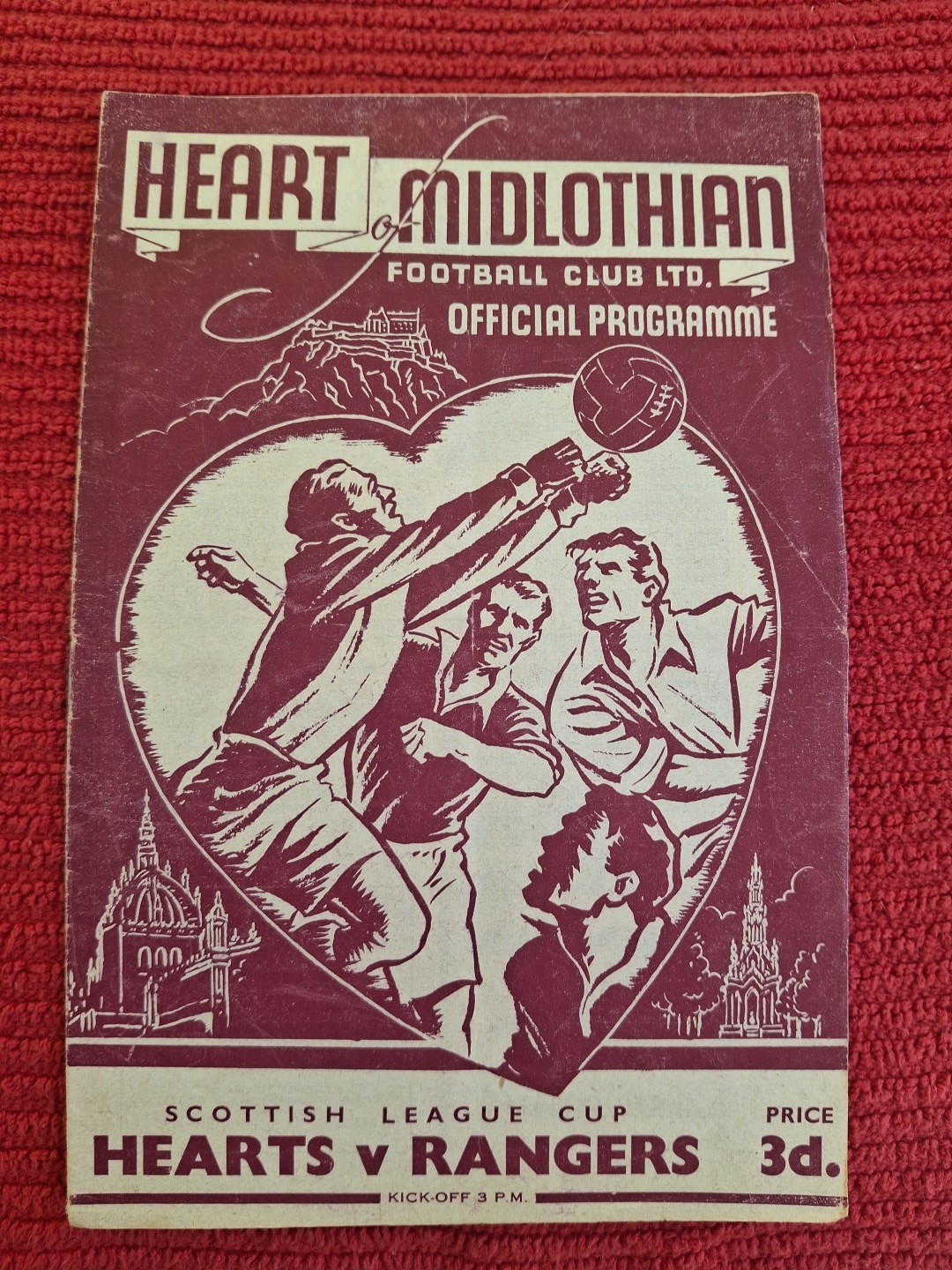 Hearts v Rangers programme.  9/8/1952 for sale on Ebay