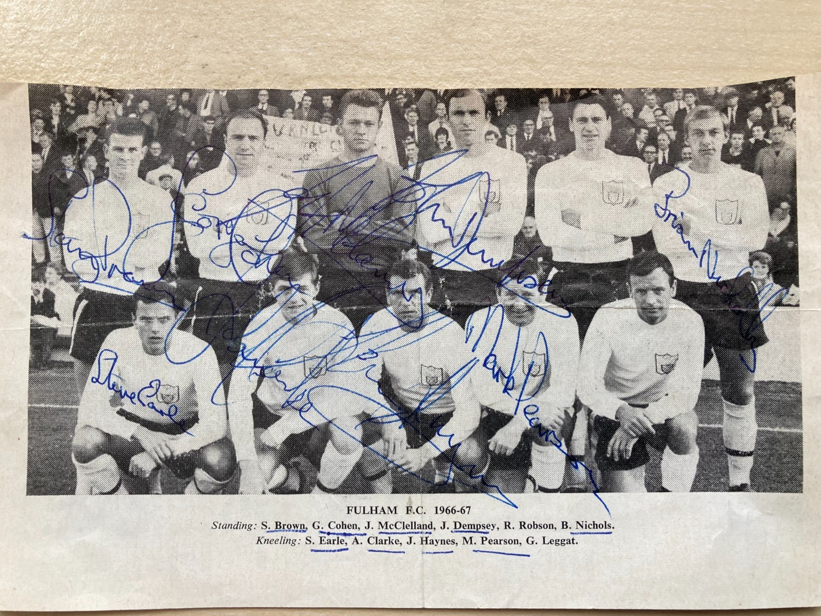 Fulham 1966-67 autographed team picture for sale on Ebay